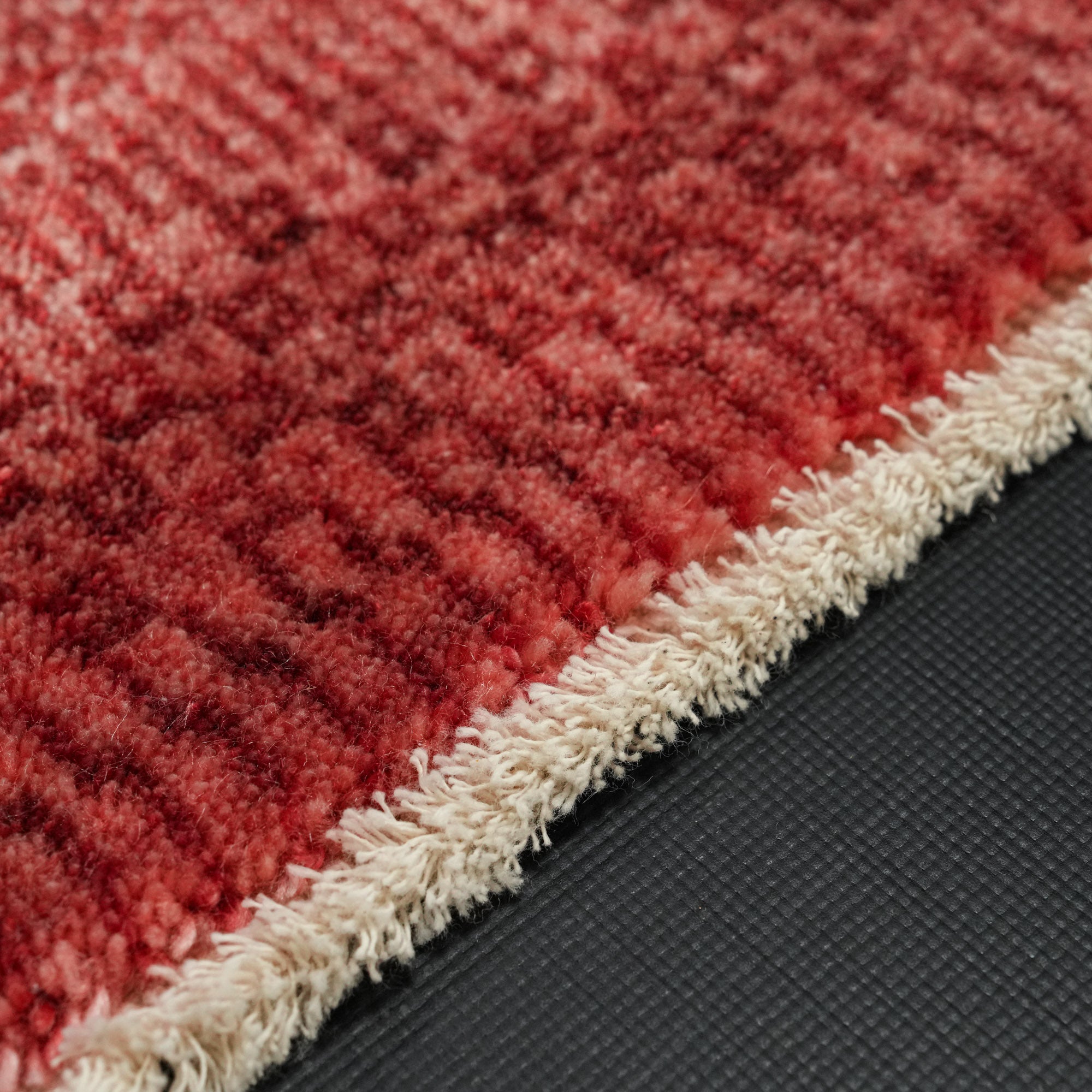 Taftan Series Geometric Patterned Red Loom-Woven Rug