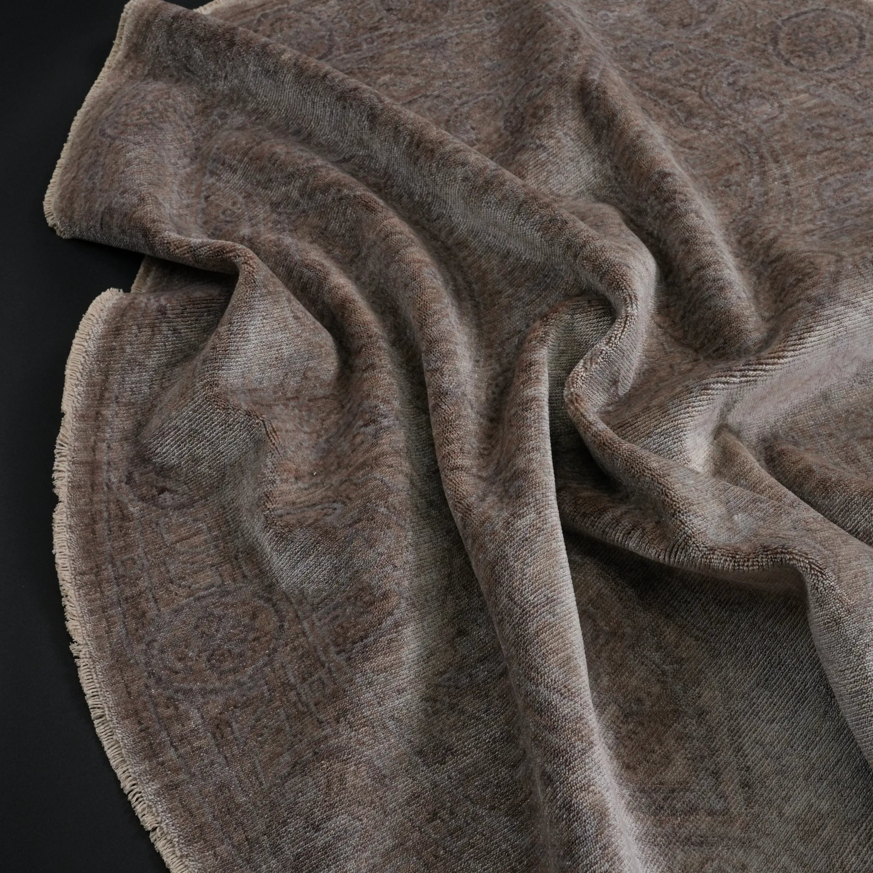 Taftan Series Vintage Patterned Tencel Loom Woven Rug