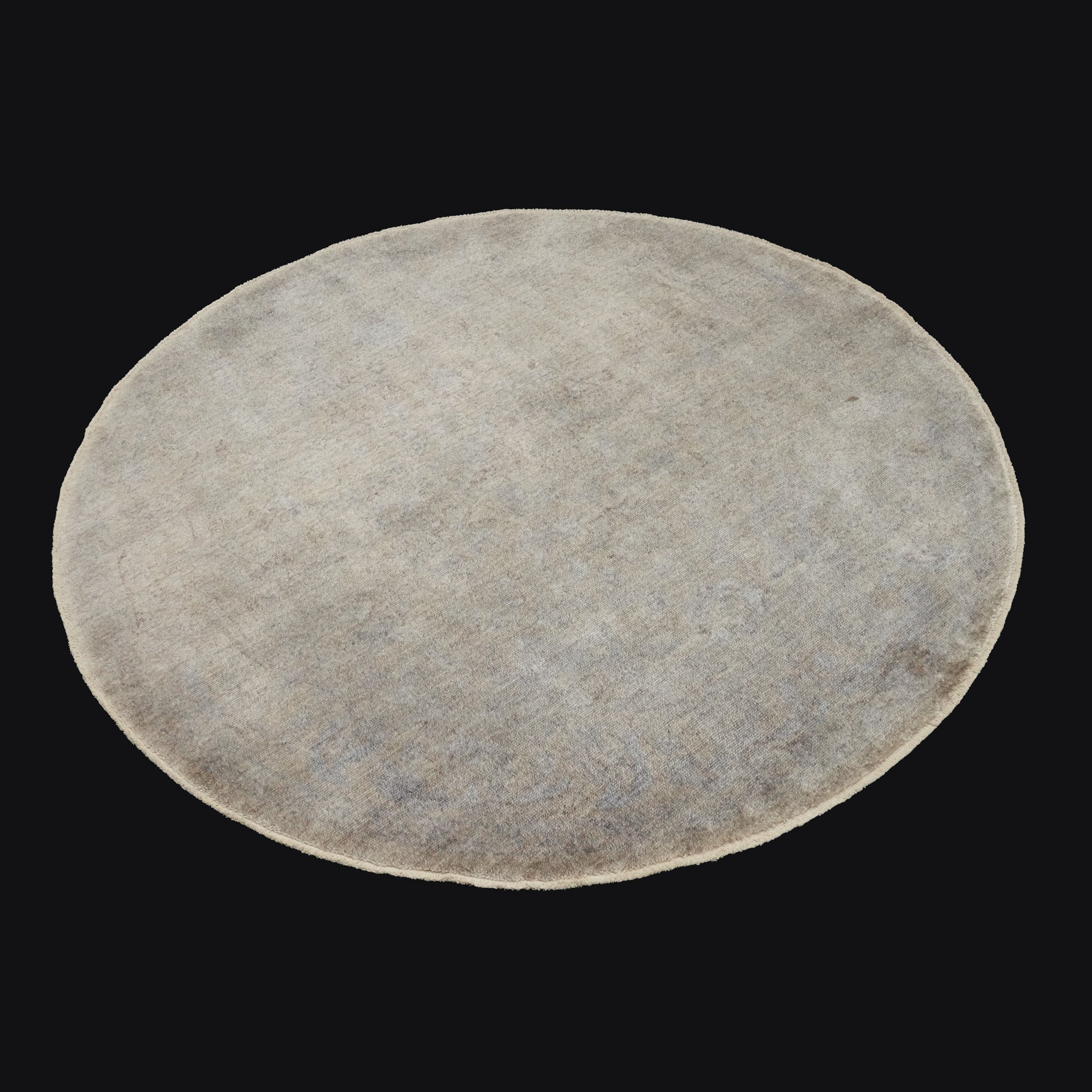 Taftan Serisi Vintage Desenli Bej Yuvarlak Tezgah Dokuma Halı