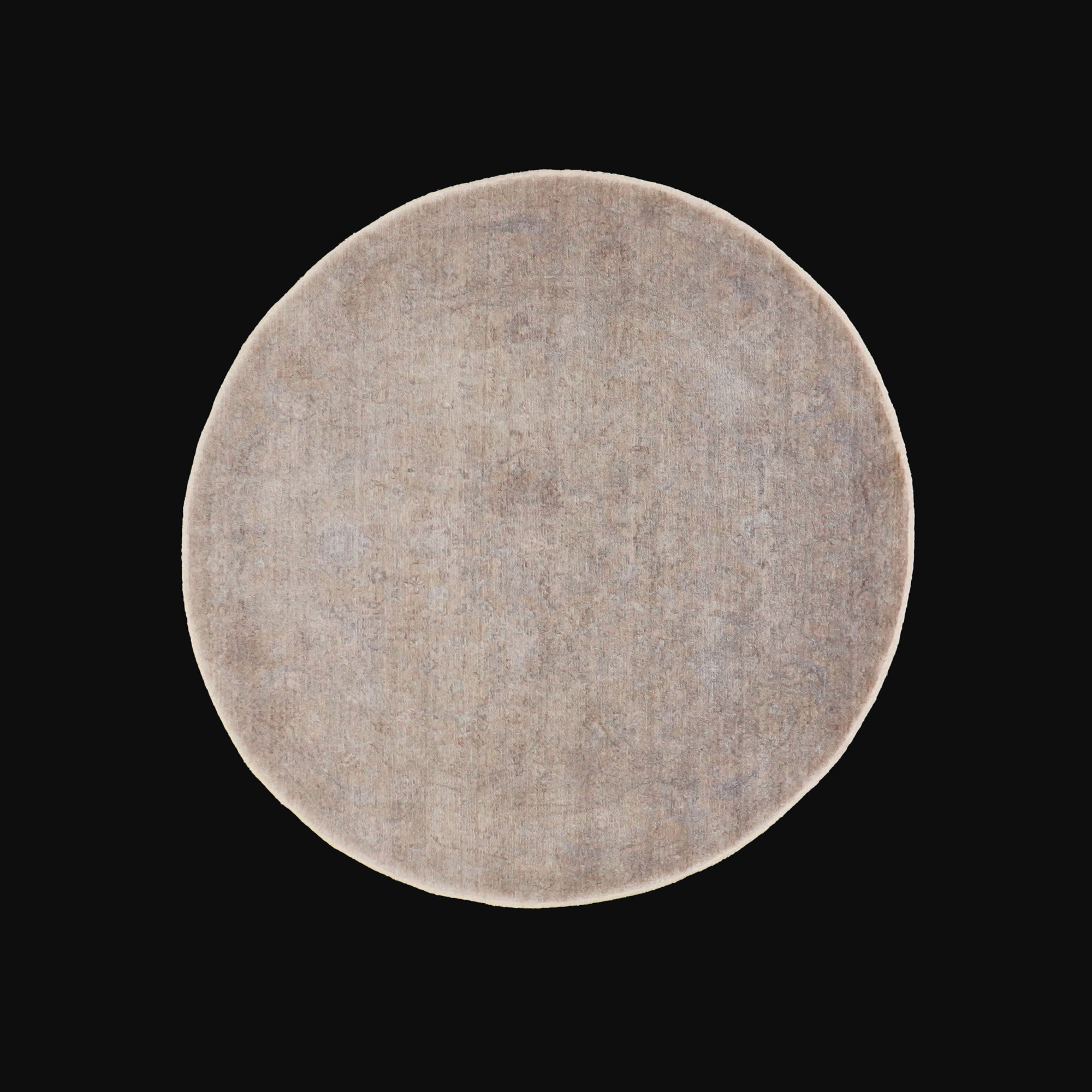 Taftan Series Vintage Patterned Beige Round Special Countertop Carpet