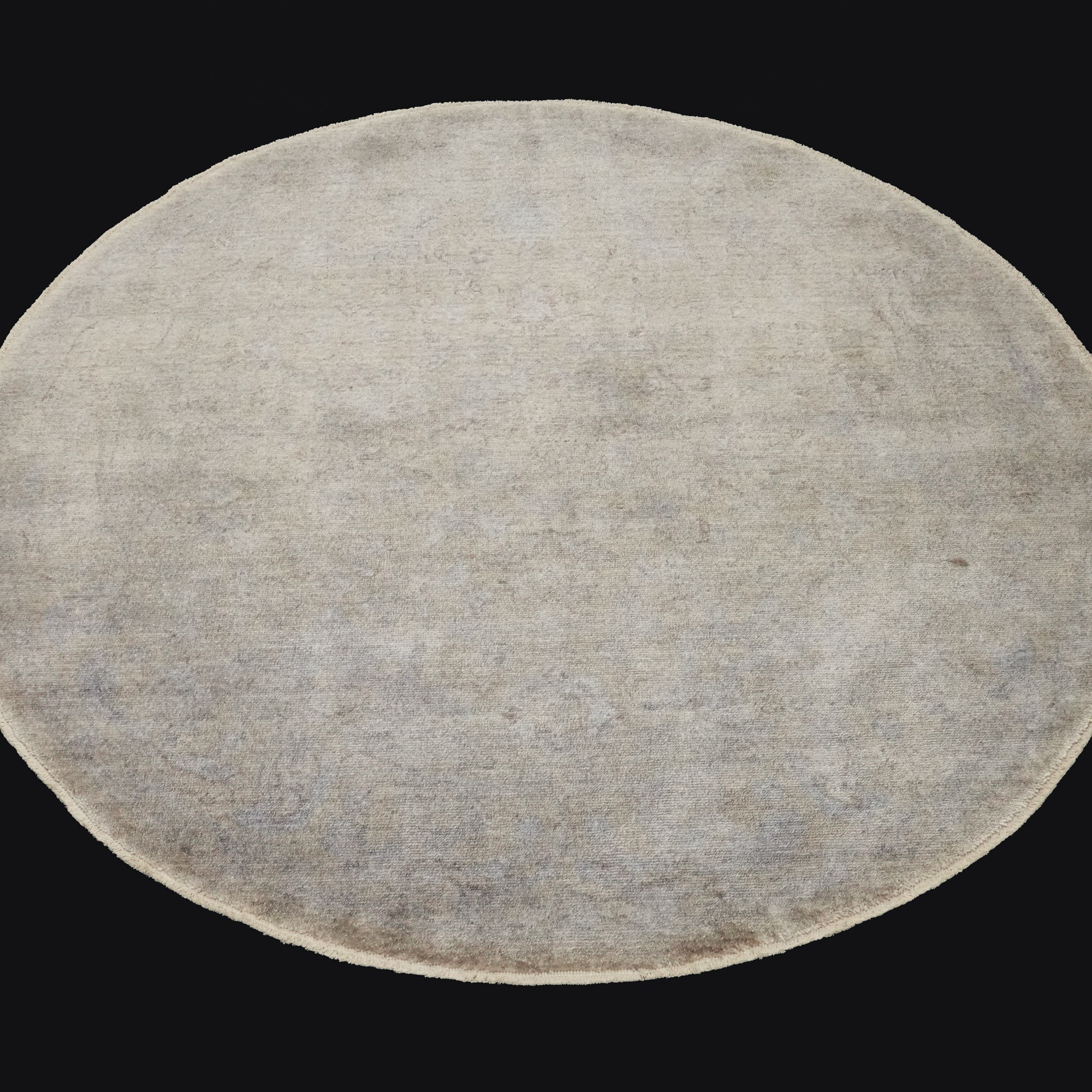 Taftan Serisi Vintage Desenli Bej Yuvarlak Tezgah Dokuma Halı