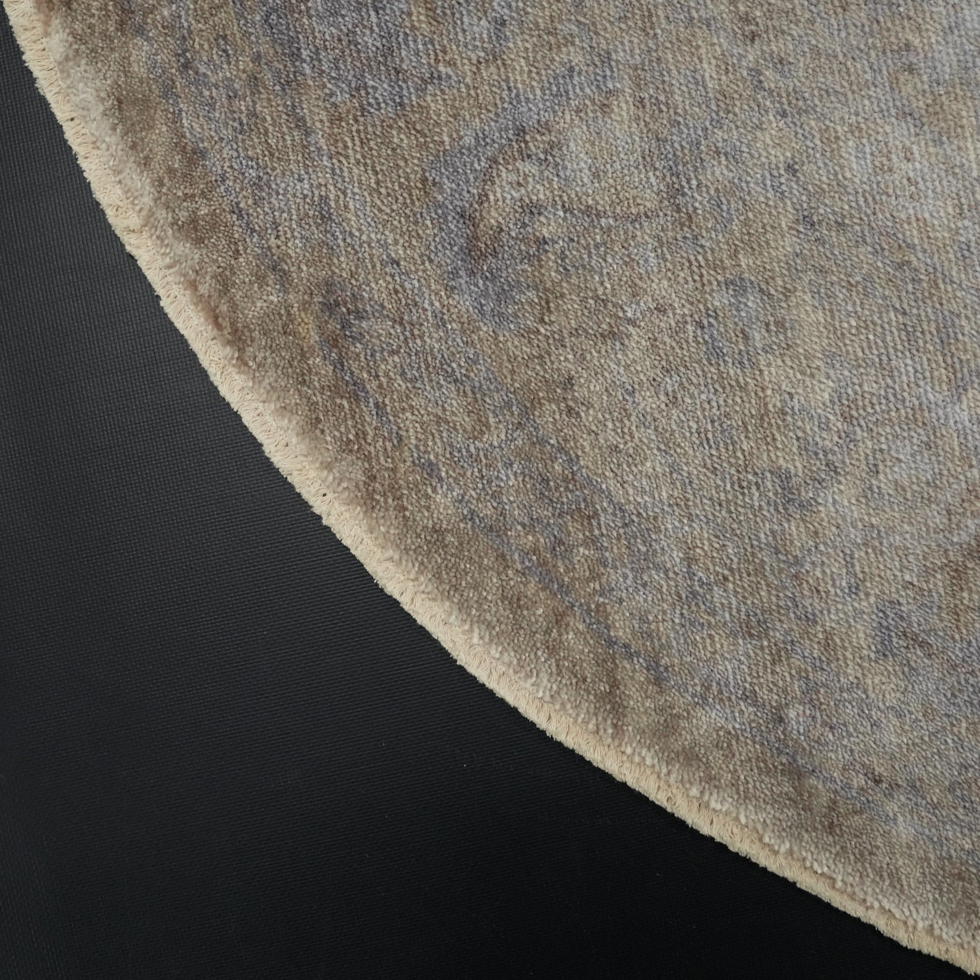 Taftan Series Vintage Patterned Beige Round Special Countertop Carpet