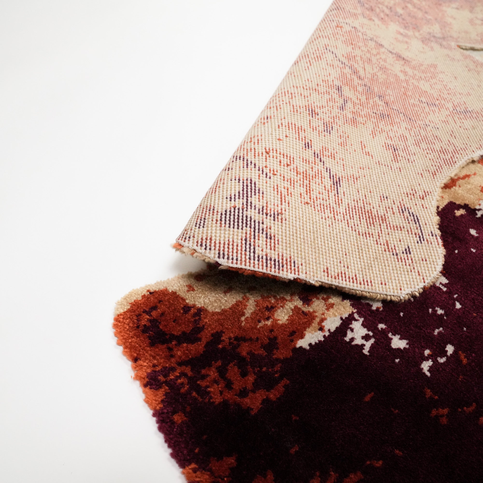 Tempus Series Asymmetrical Floral Cut Orange/Terra Bamboo Special Loom Carpet