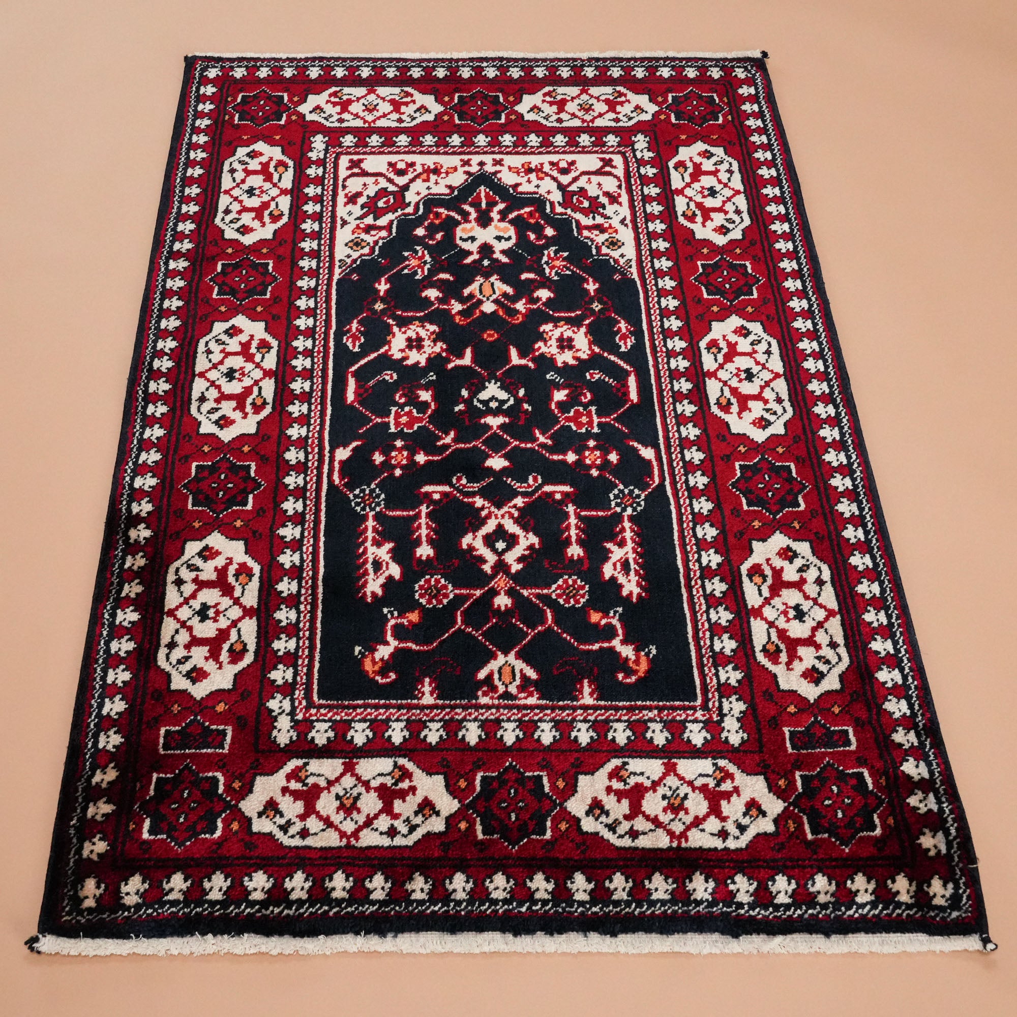 Tezgah Dokuma Tencel Bordo Seccade Halı
