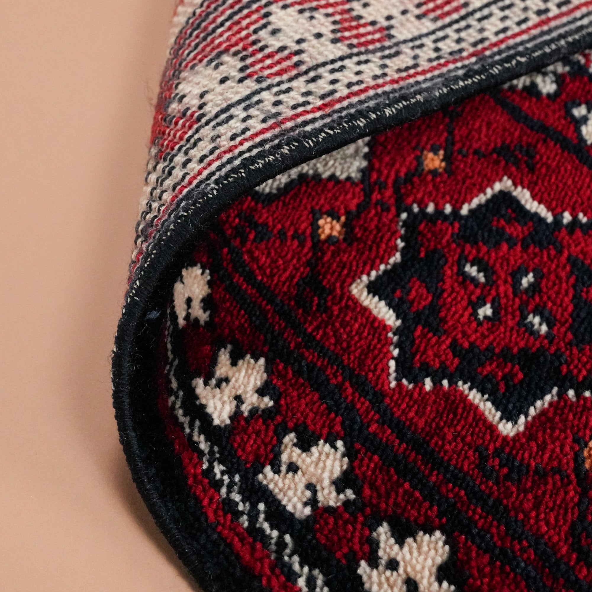 Tezgah Dokuma Tencel Burgundy Seccade Rug