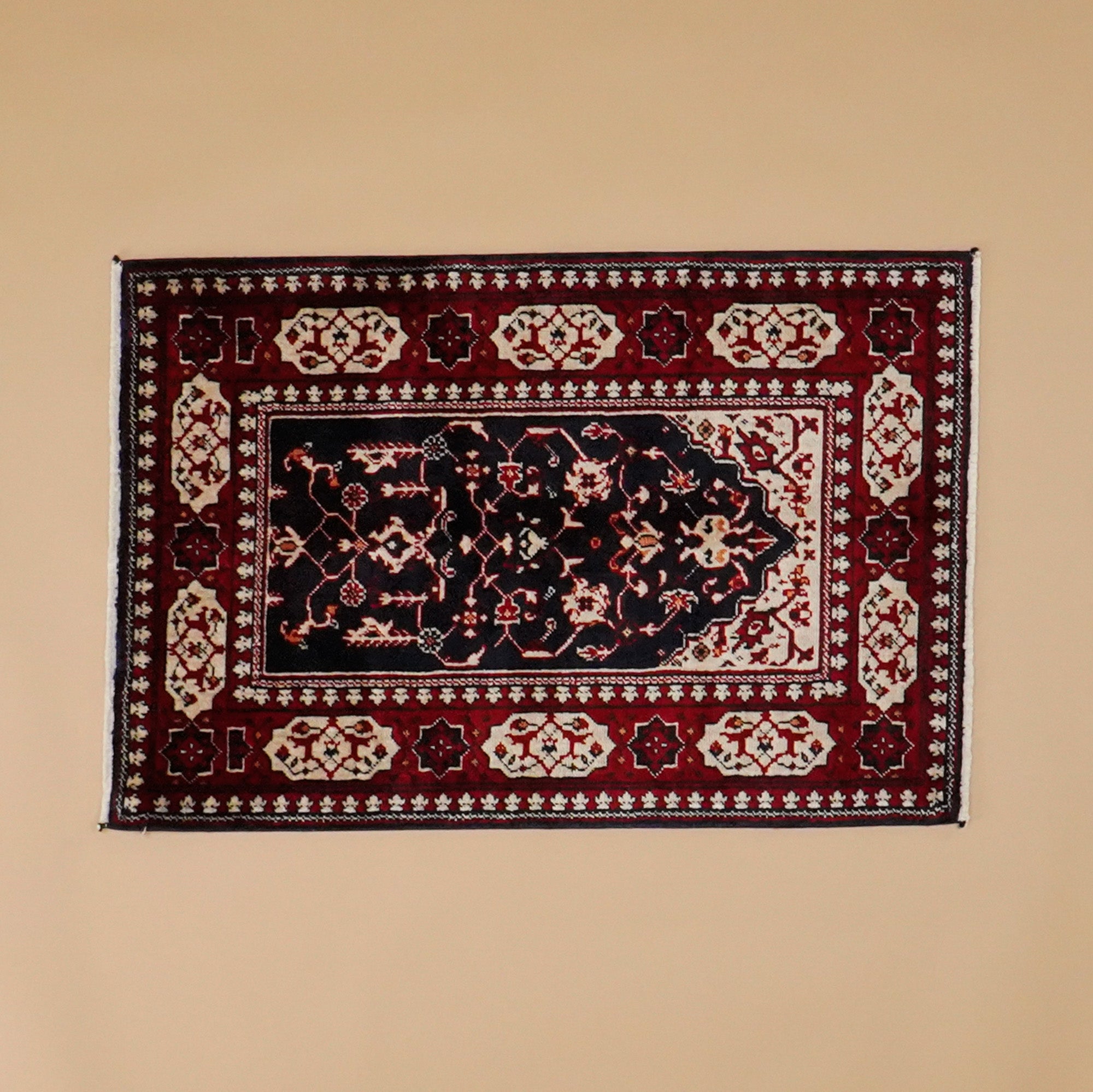 Tezgah Dokuma Tencel Burgundy Seccade Rug
