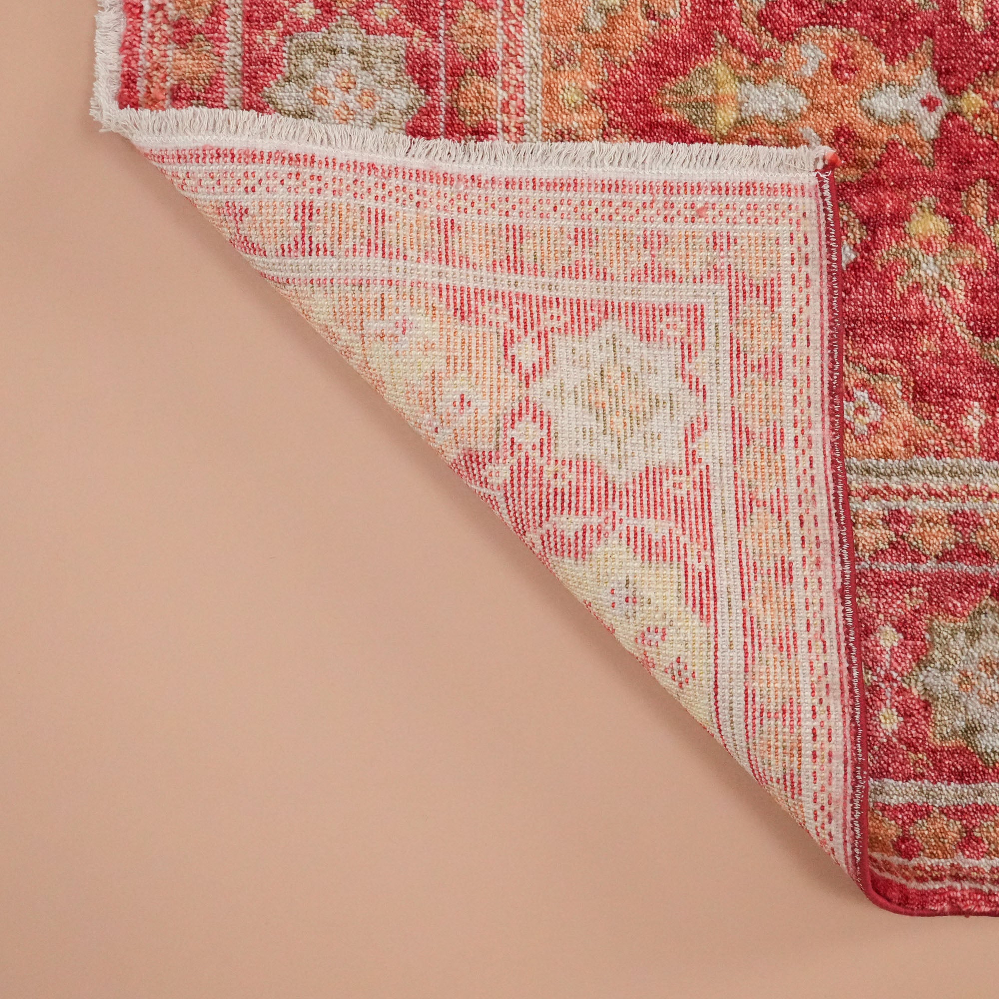 Tezgah Dokuma Tencel Kırmızı Seccade Halı