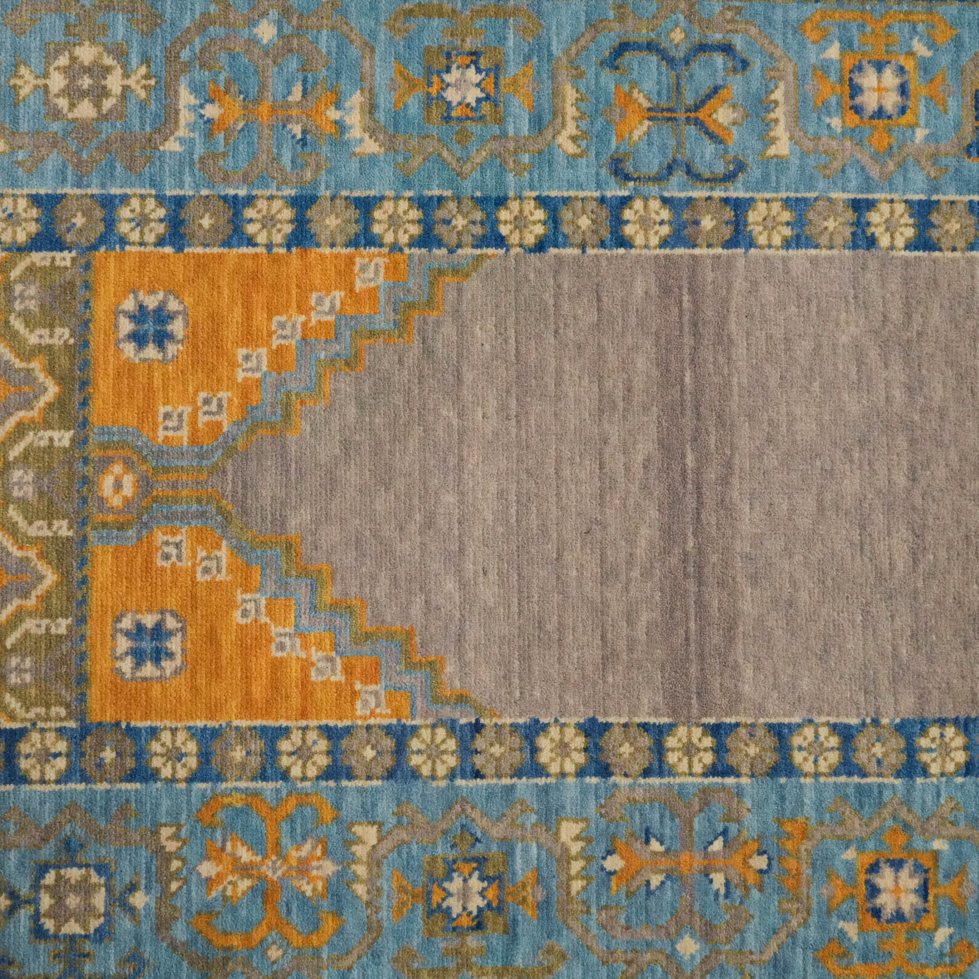 Tezgah Woven Wool Gray Seccade Rug
