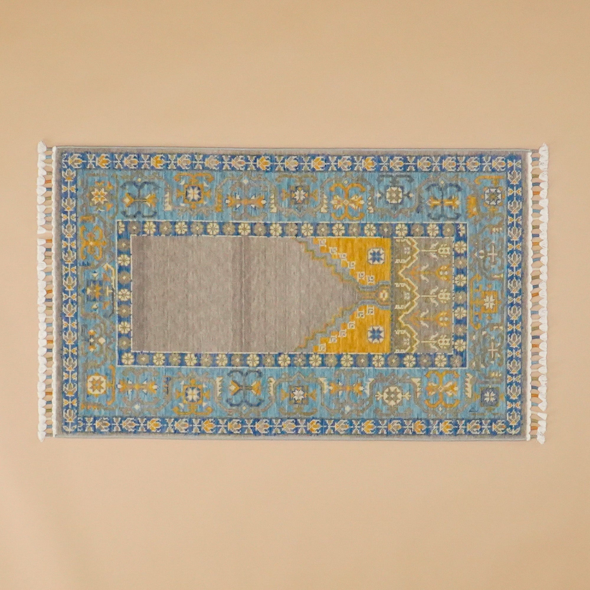 Tezgah Woven Wool Gray Seccade Rug