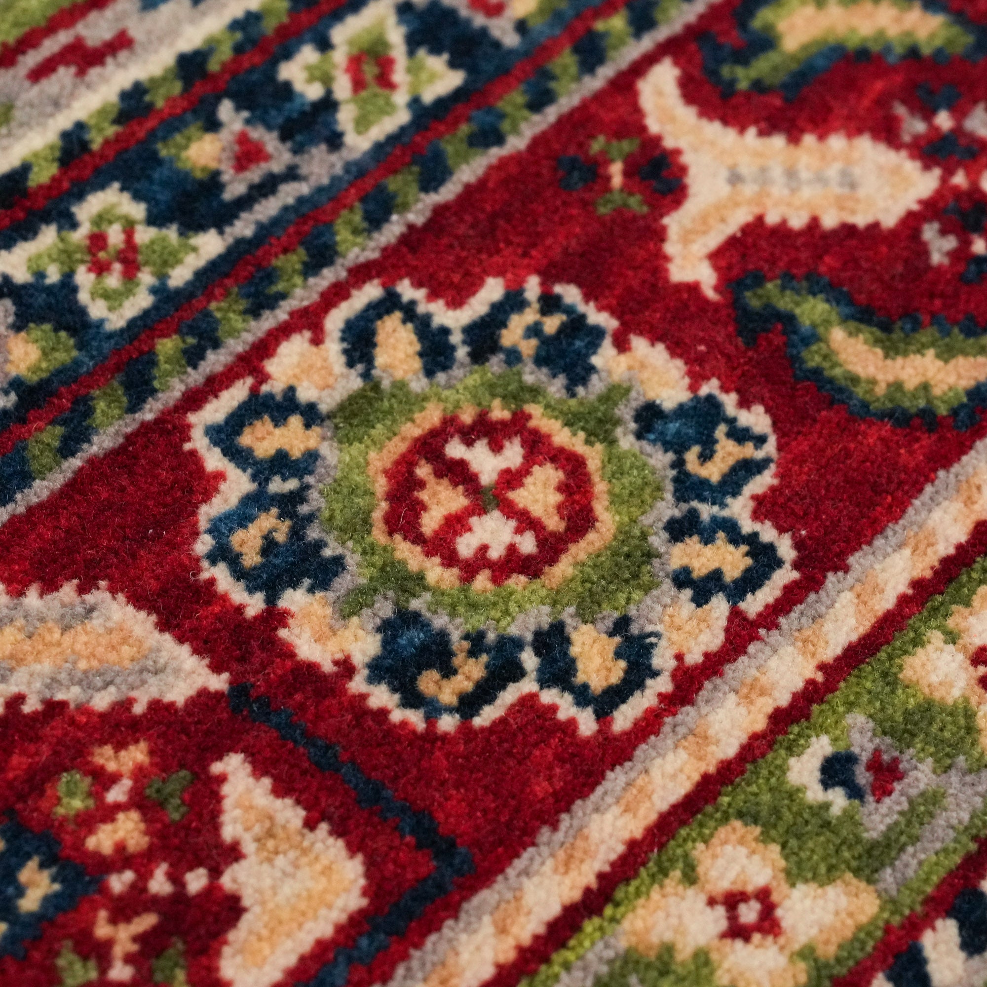 Tezgah Woven Wool Green Prayer Rug Rug