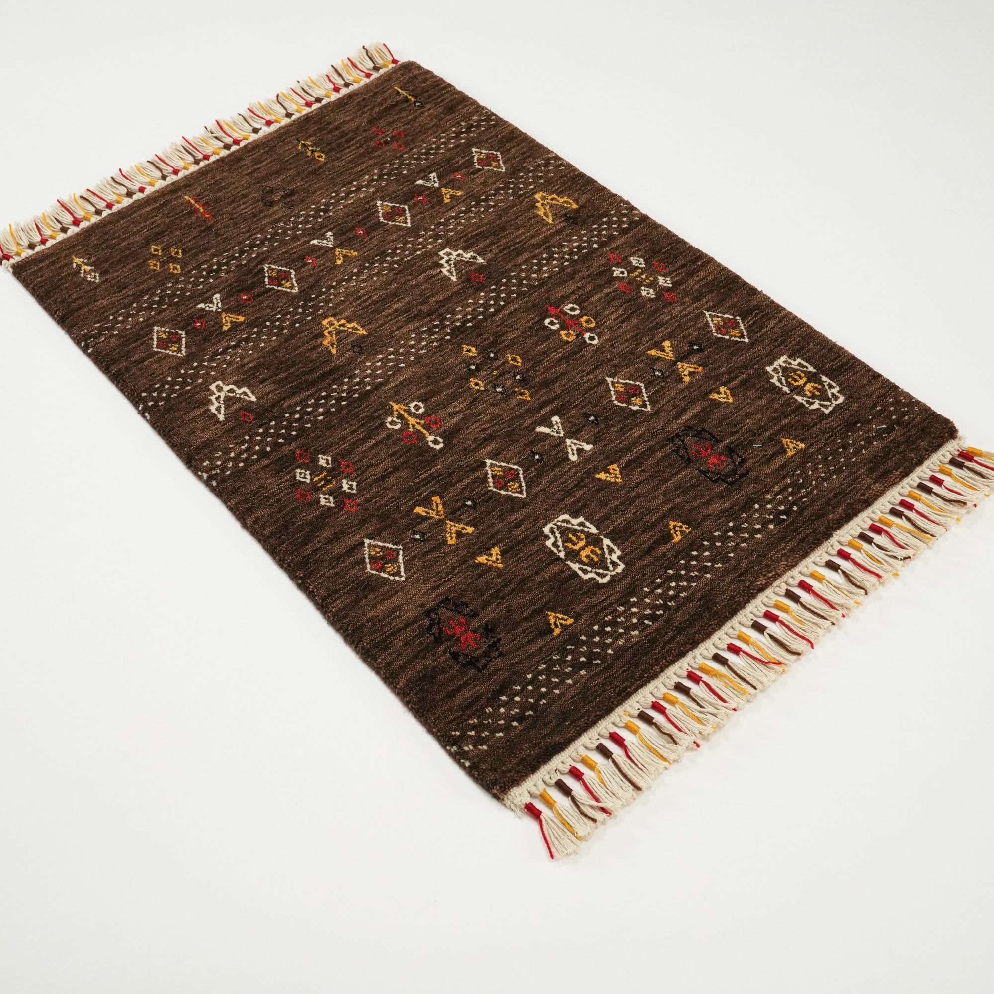 Urkum Series Authentic Patterned Brown Counter Woven Rug
