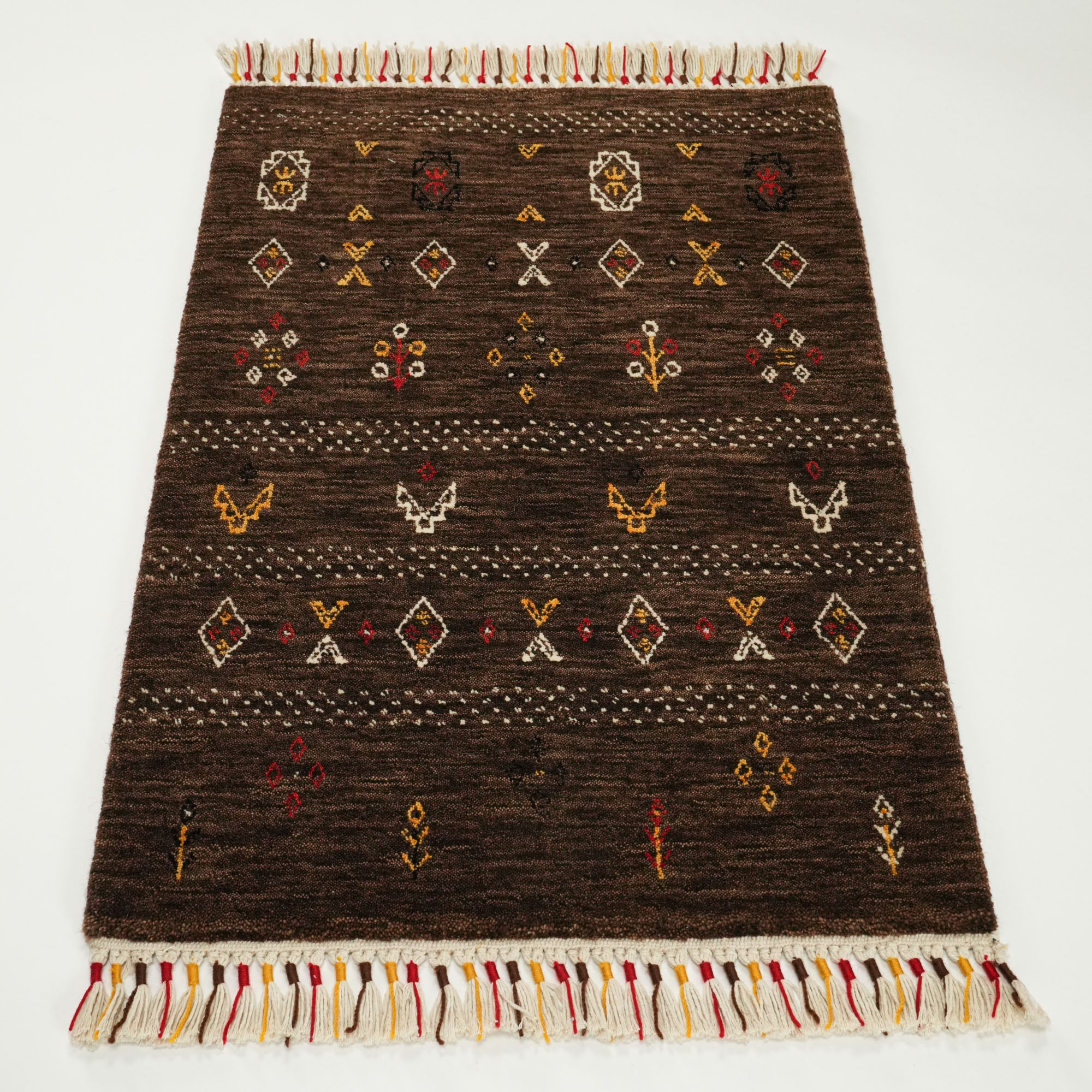 Urkum Series Authentic Patterned Brown Counter Woven Rug