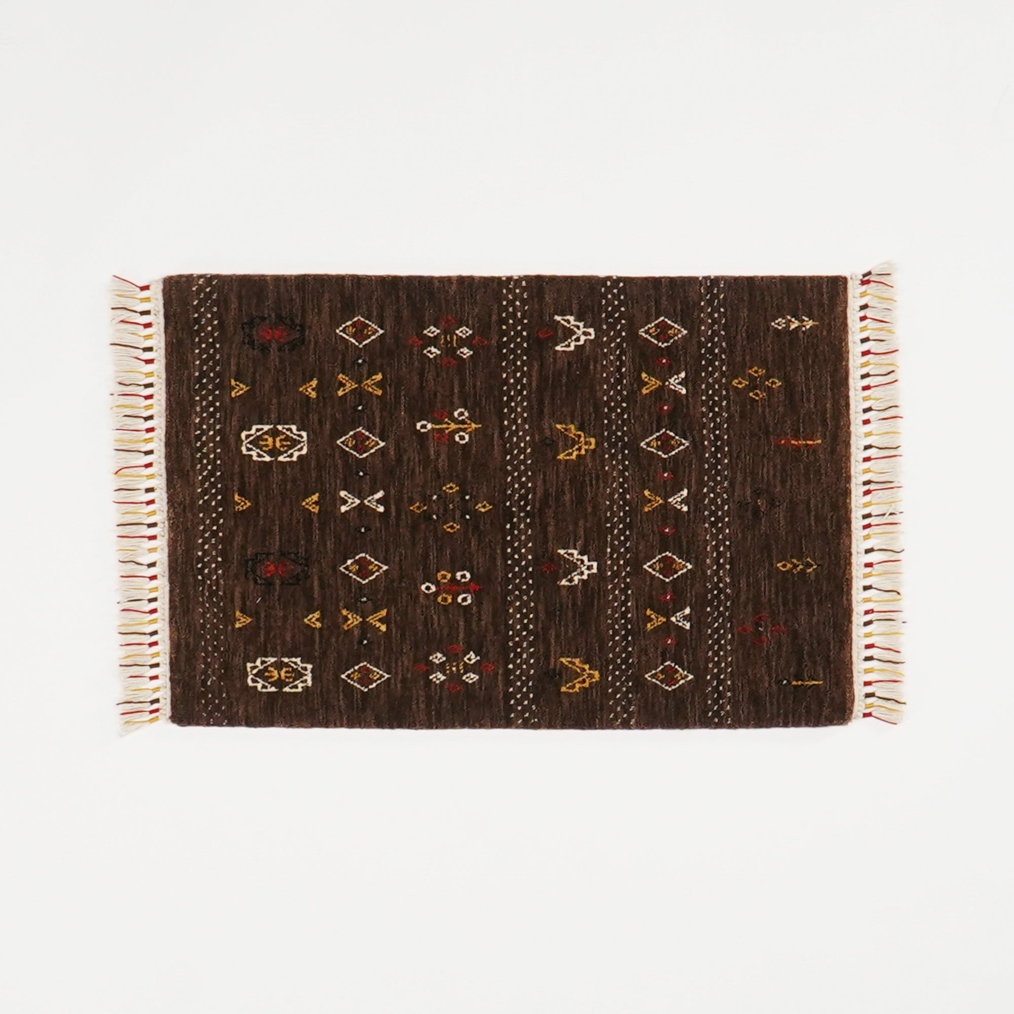 Urkum Series Authentic Patterned Brown Counter Woven Rug