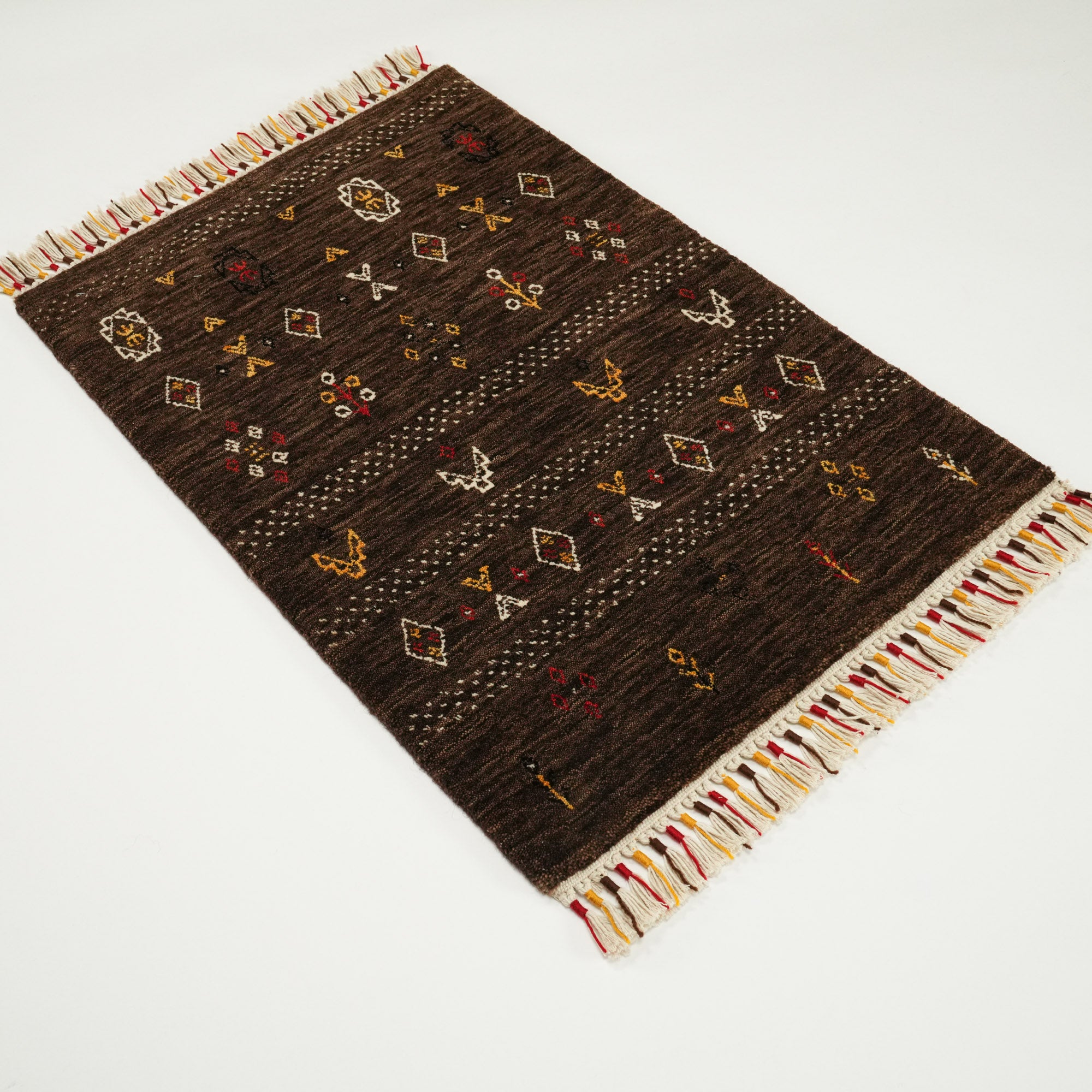 Urkum Series Authentic Patterned Brown Counter Woven Rug