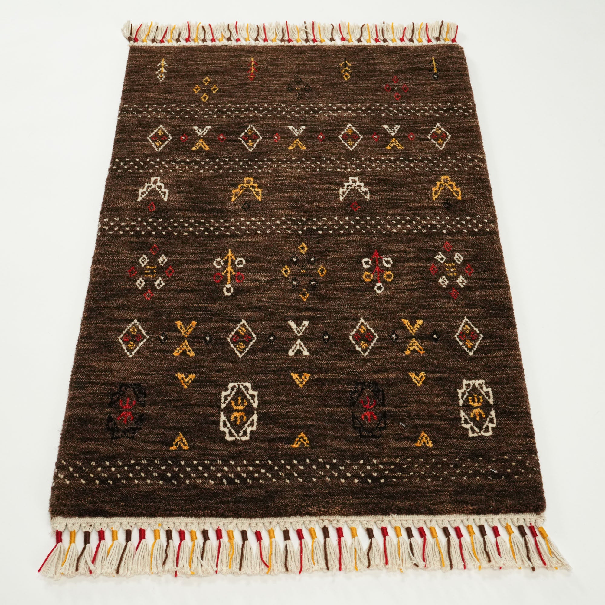 Urkum Series Authentic Patterned Brown Counter Woven Rug