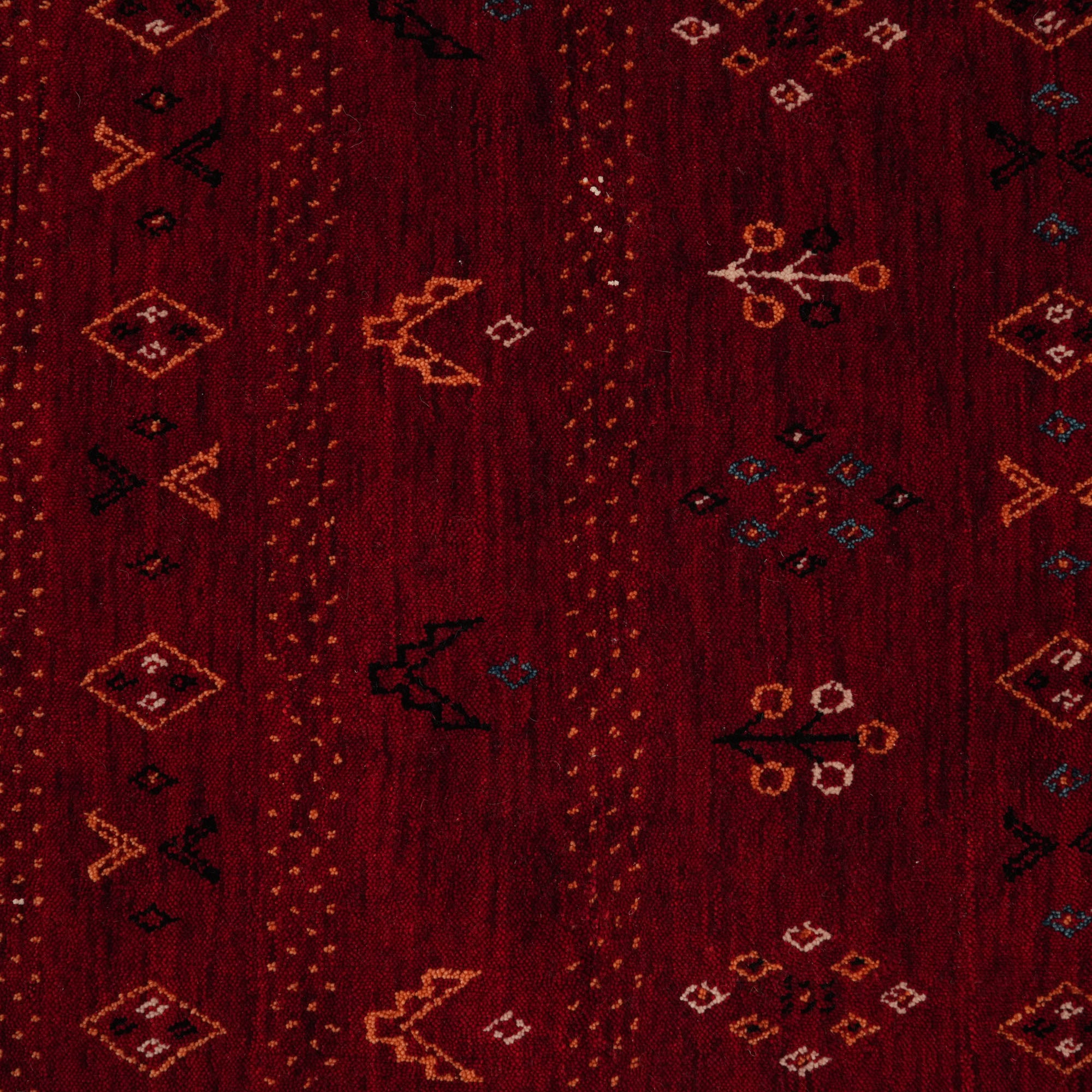Urkum Series Authentic Patterned Red Loom-Woven Rug