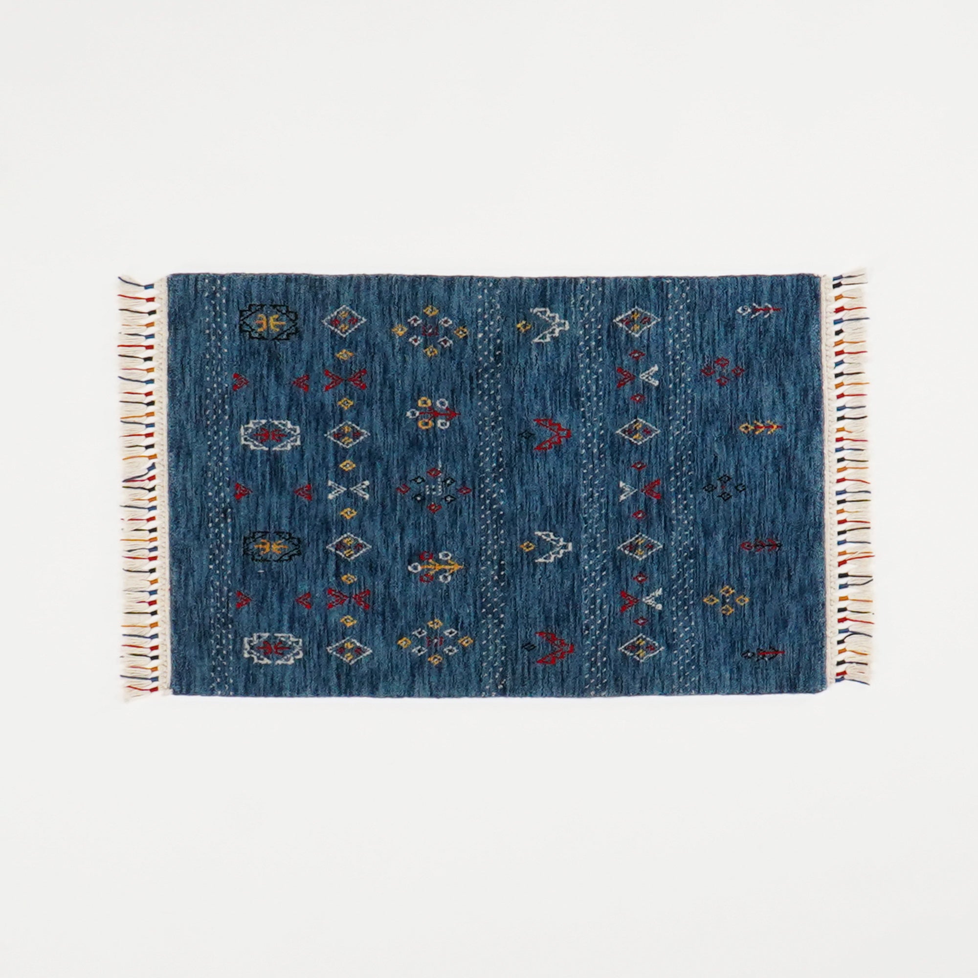 Urkum Series Authentic Patterned Navy Counter Woven Rug