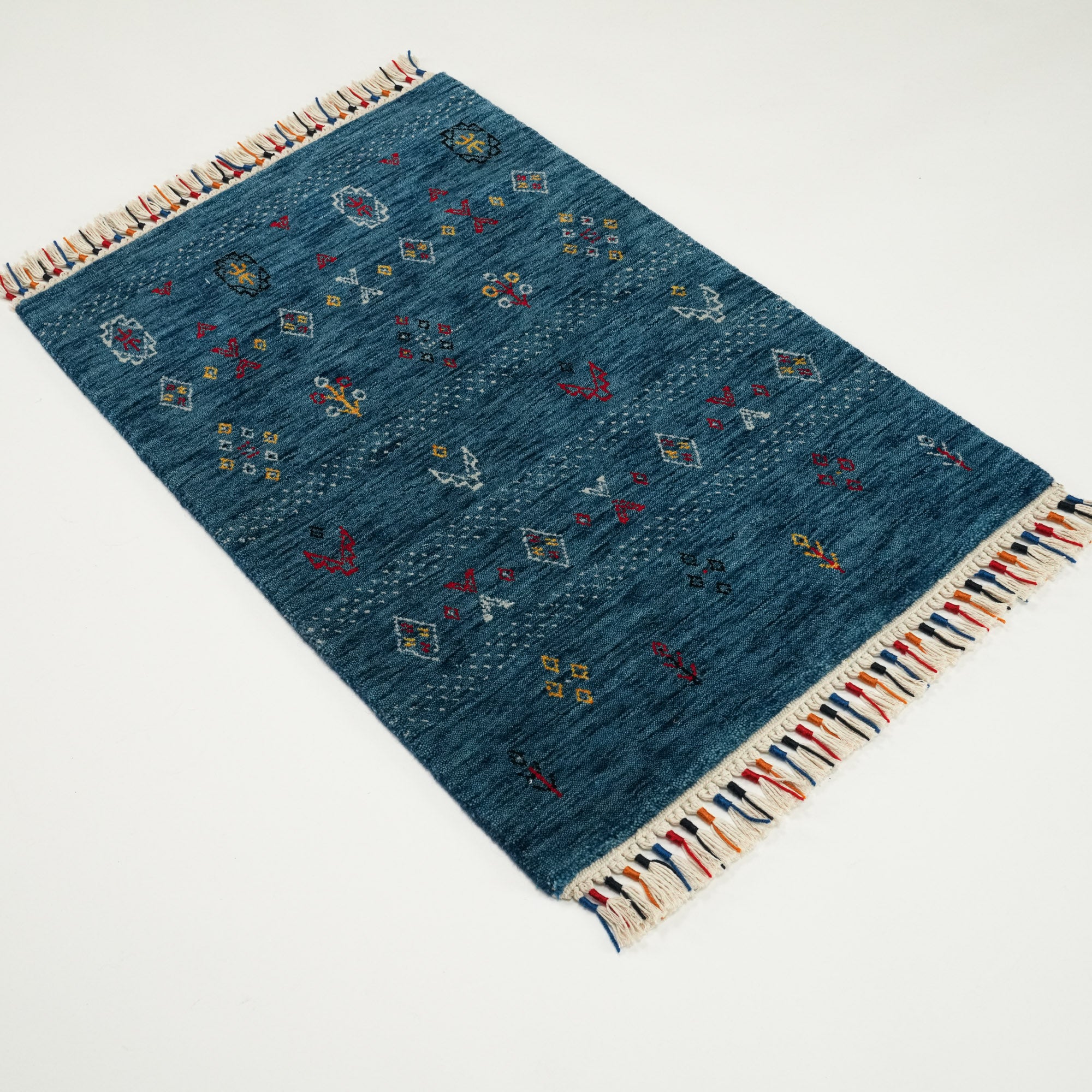 Urkum Series Authentic Patterned Navy Counter Woven Rug