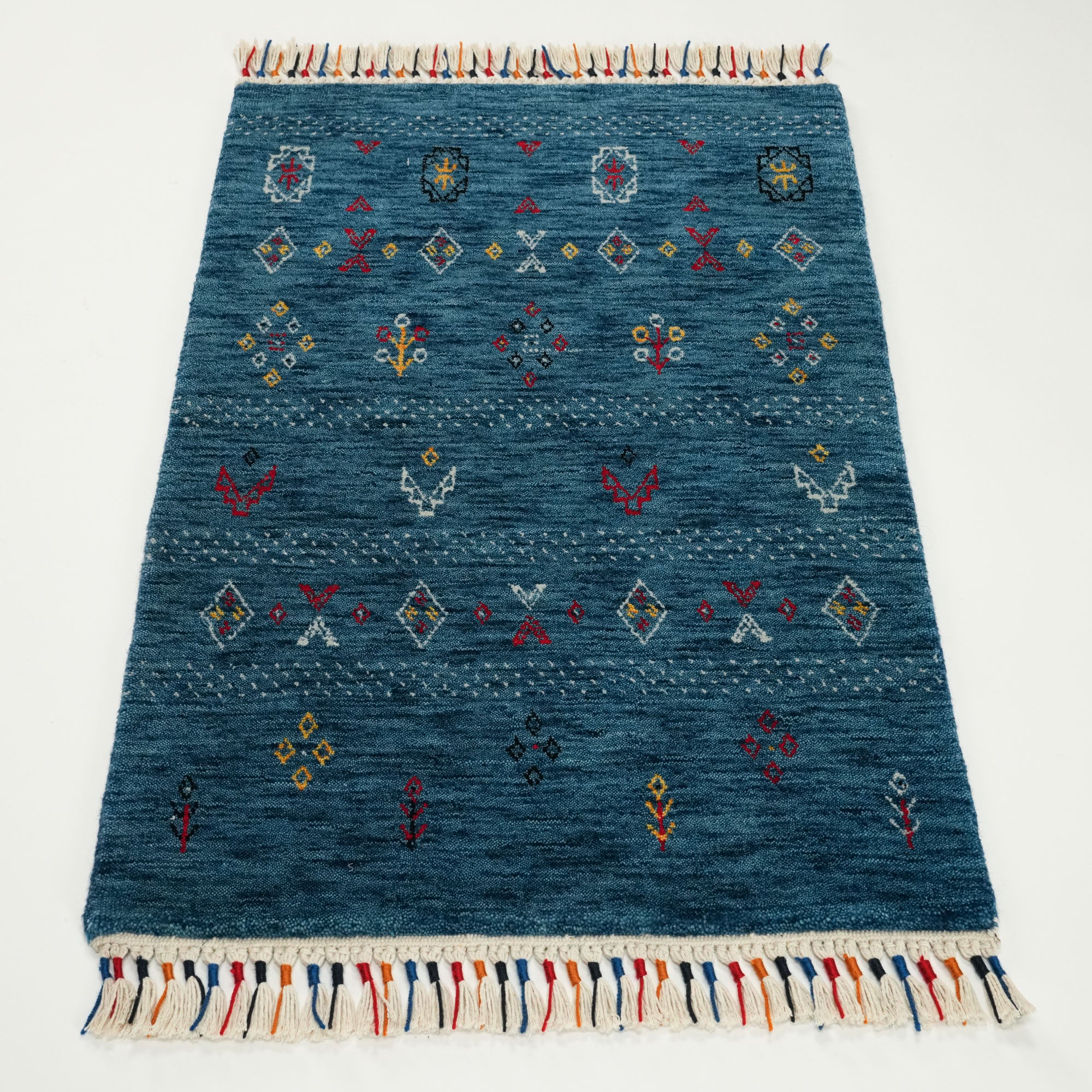 Urkum Series Authentic Patterned Navy Counter Woven Rug