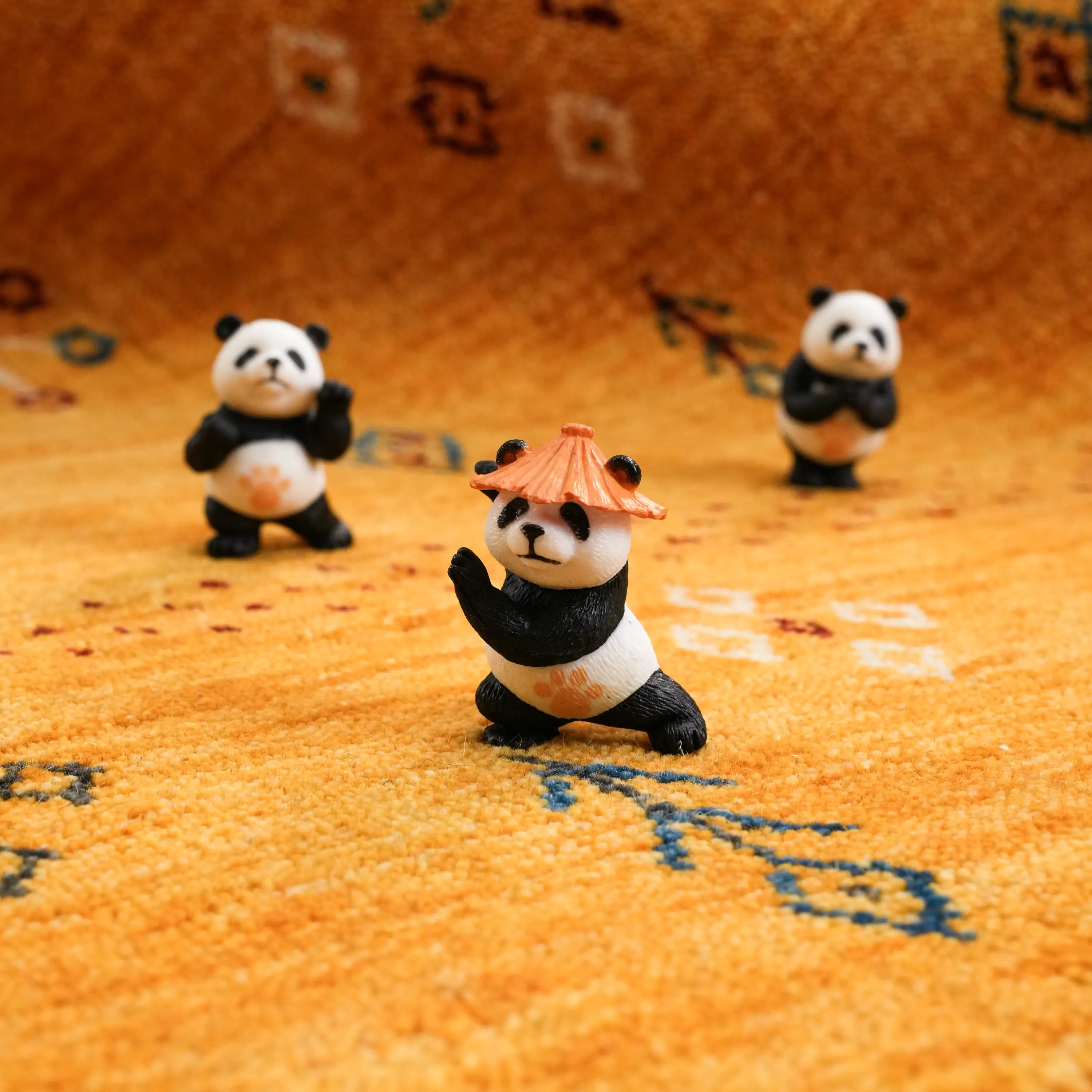 Urkum Series Authentic Patterned Yellow Wool Loom Woven Rug