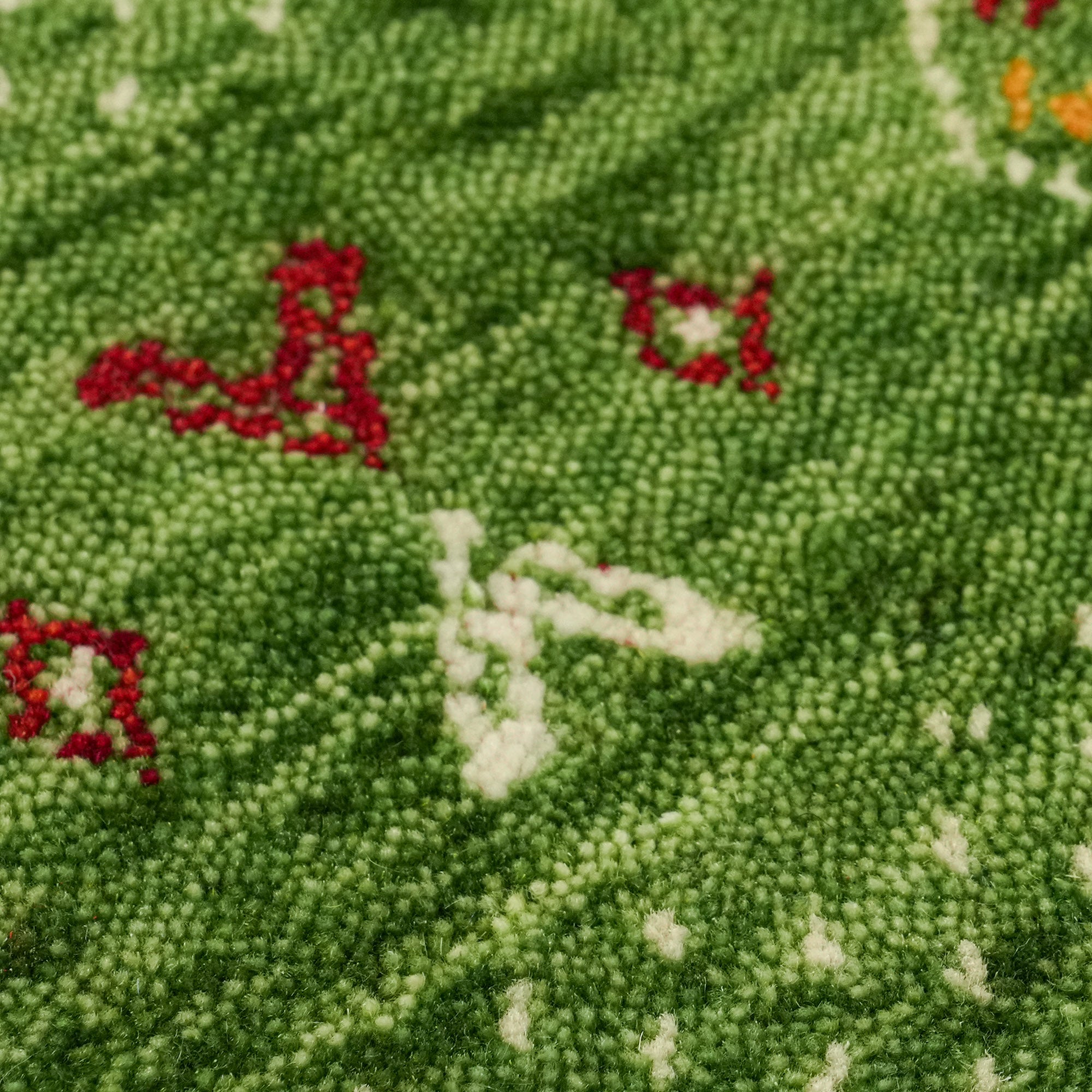 Urkum Series Authentic Patterned Green Counter Woven Rug