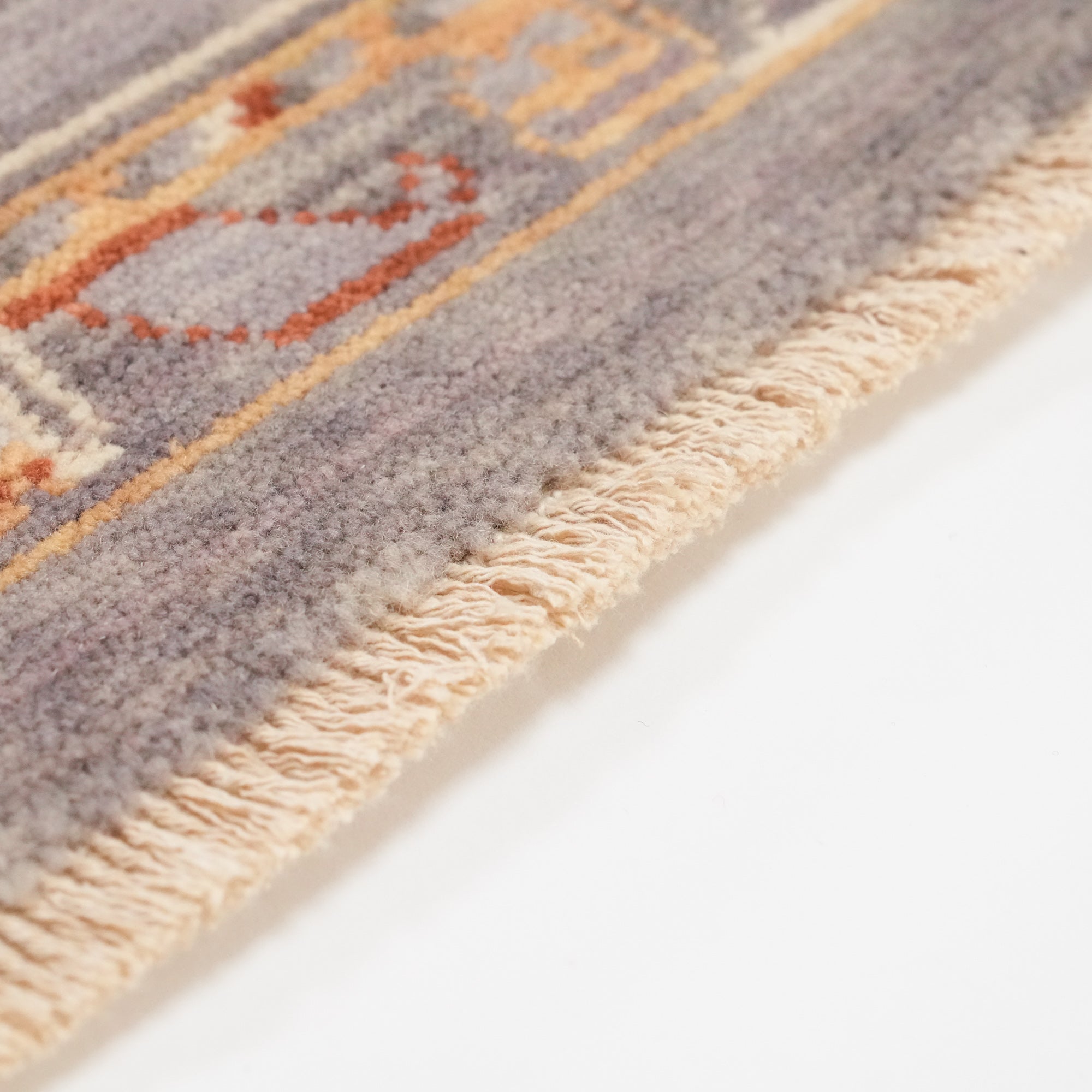 Tempus Serisi Uşak Desenli Gri Vizon Yün Tezgah Dokuma Halı