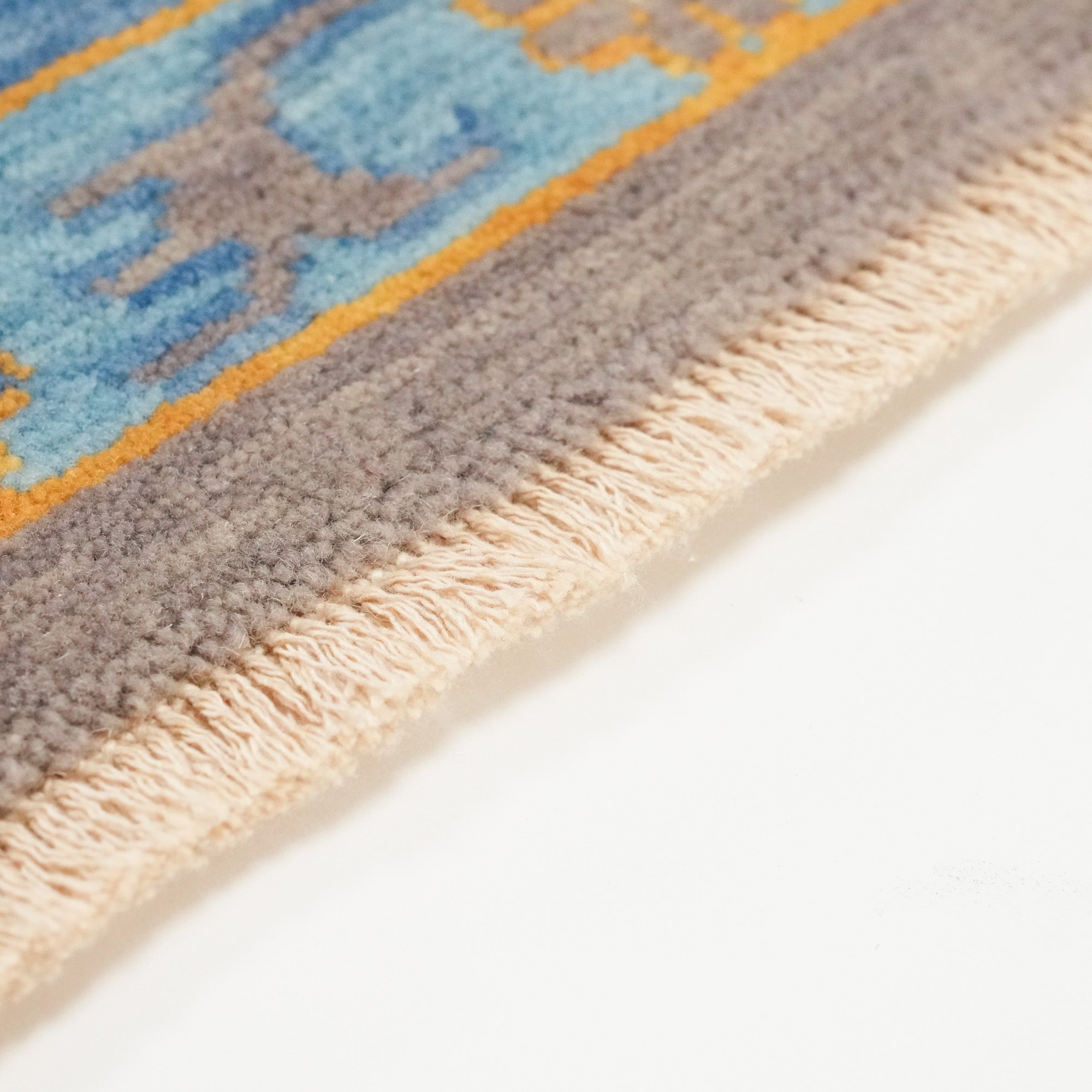 Tempus Series Uşak Patterned Blue-Grey Wool Special Loom Carpet