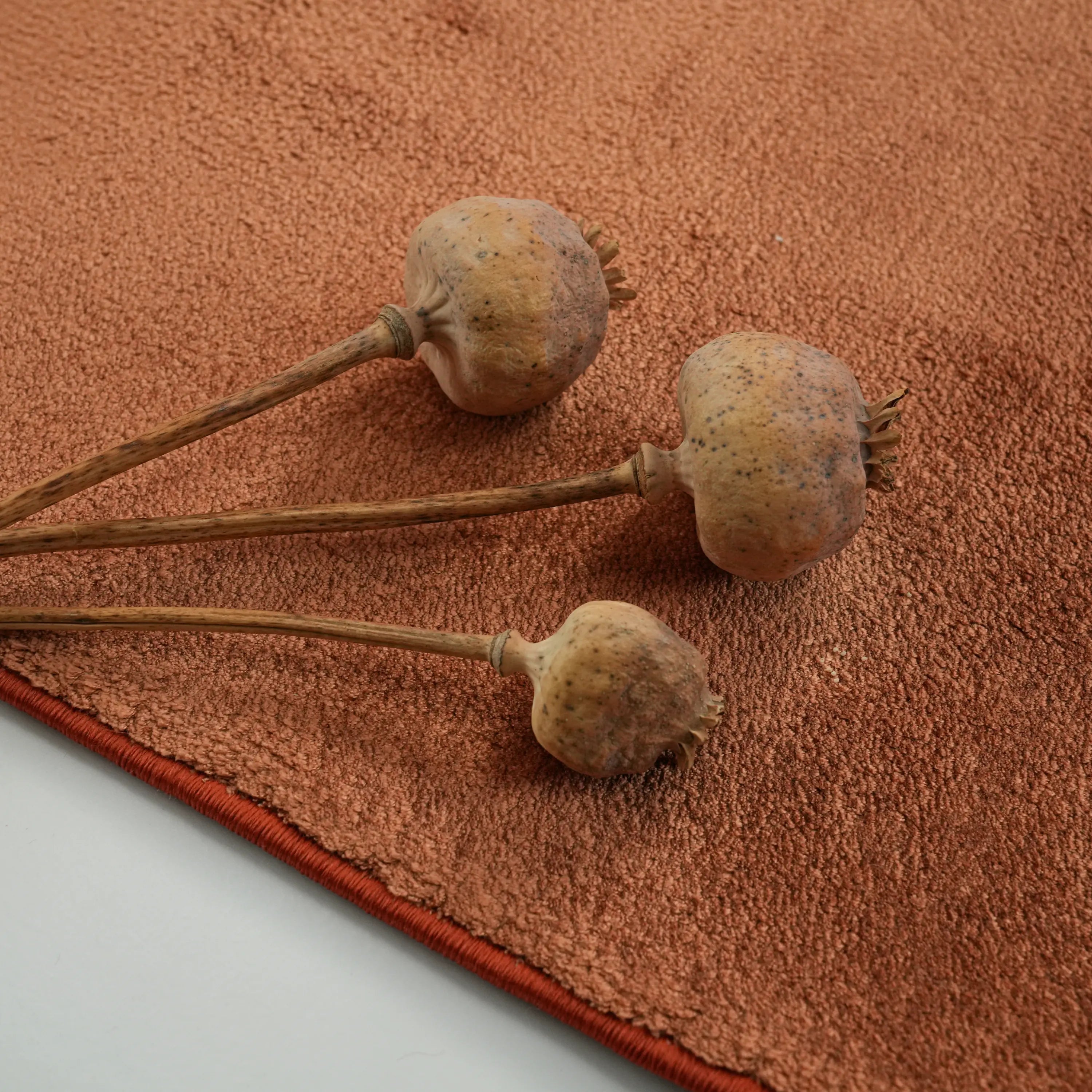 Velvet Series Plain Pattern Terra Loom Woven Rug