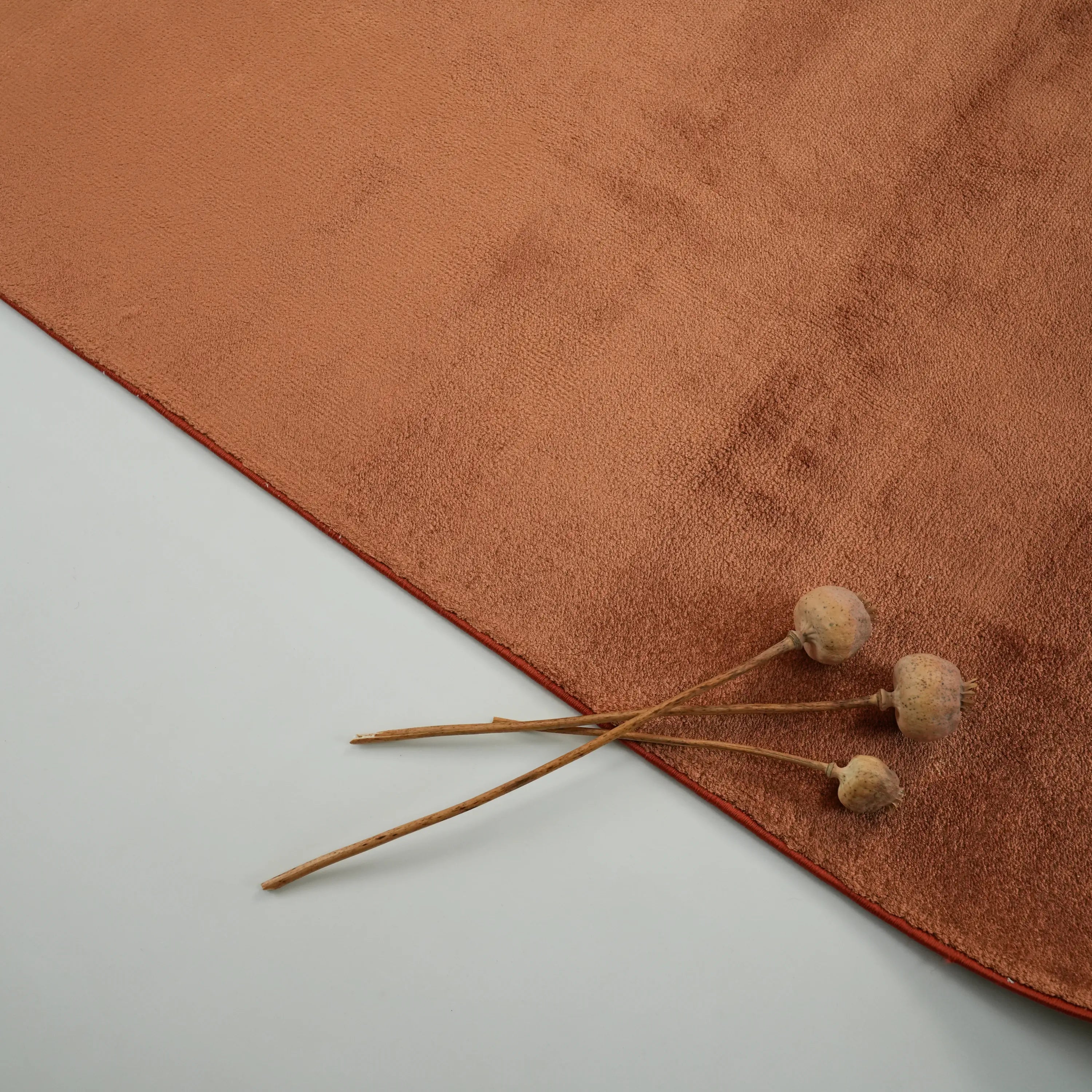 Velvet Series Plain Pattern Terra Loom Woven Rug