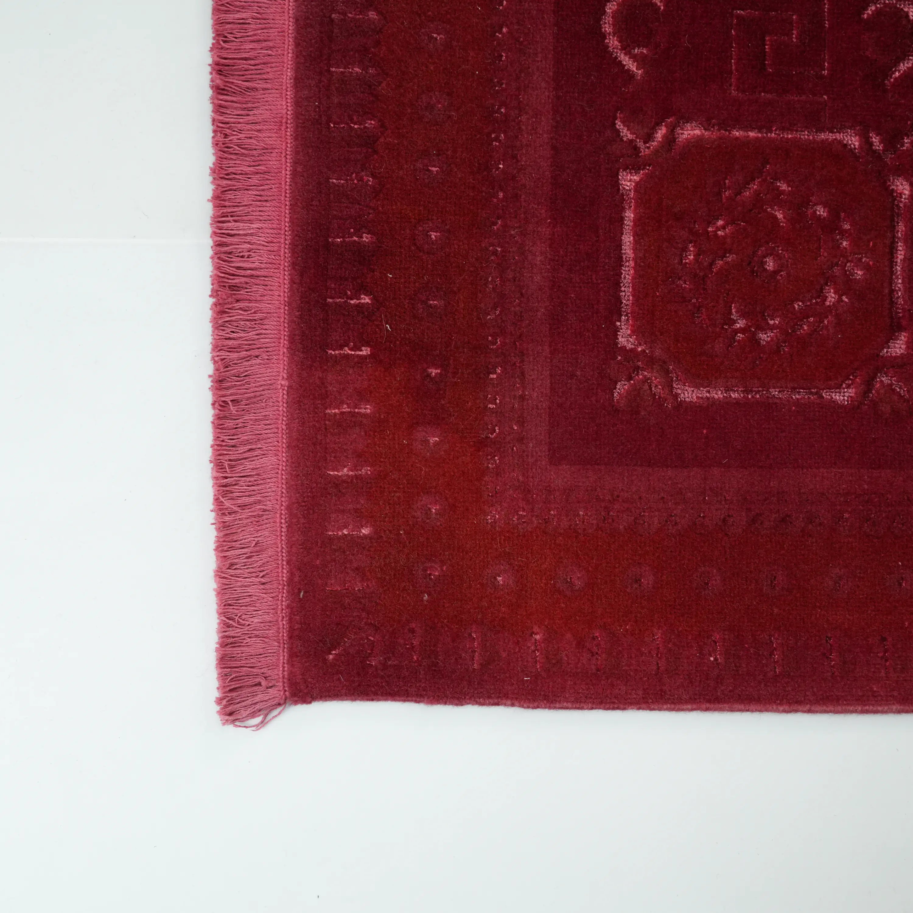 Versace Series Handwoven Versace Patterned Silk Red Rug