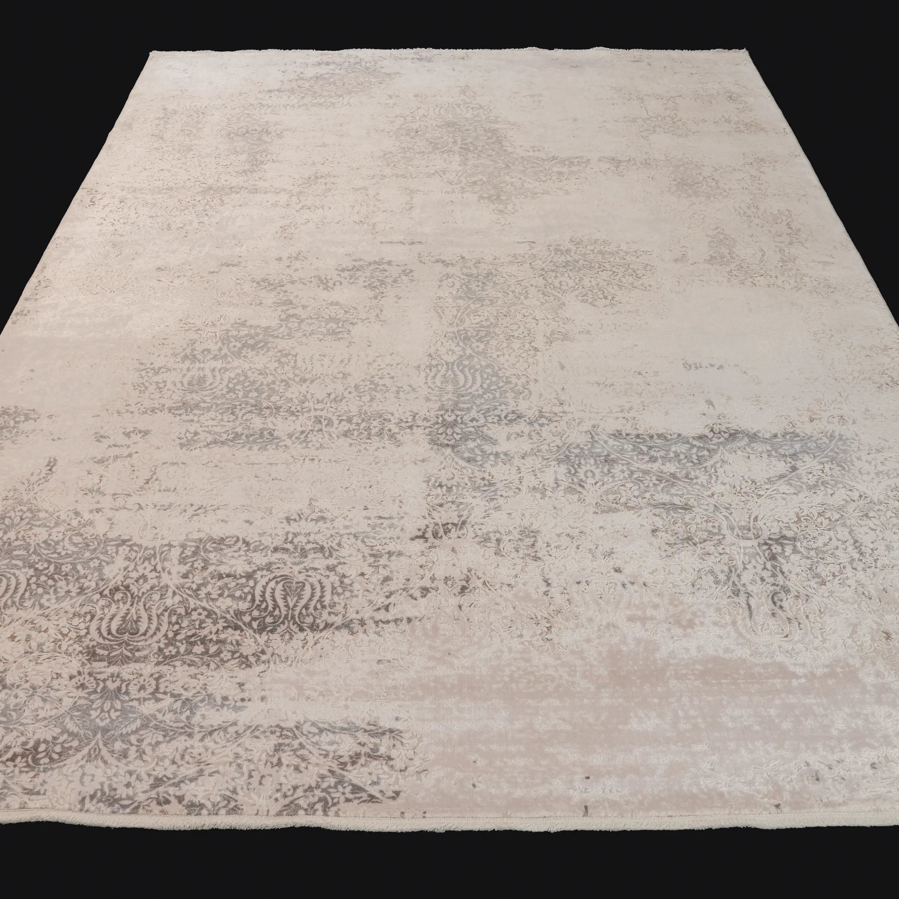 Vintage Desenli Krem Viskon Halı