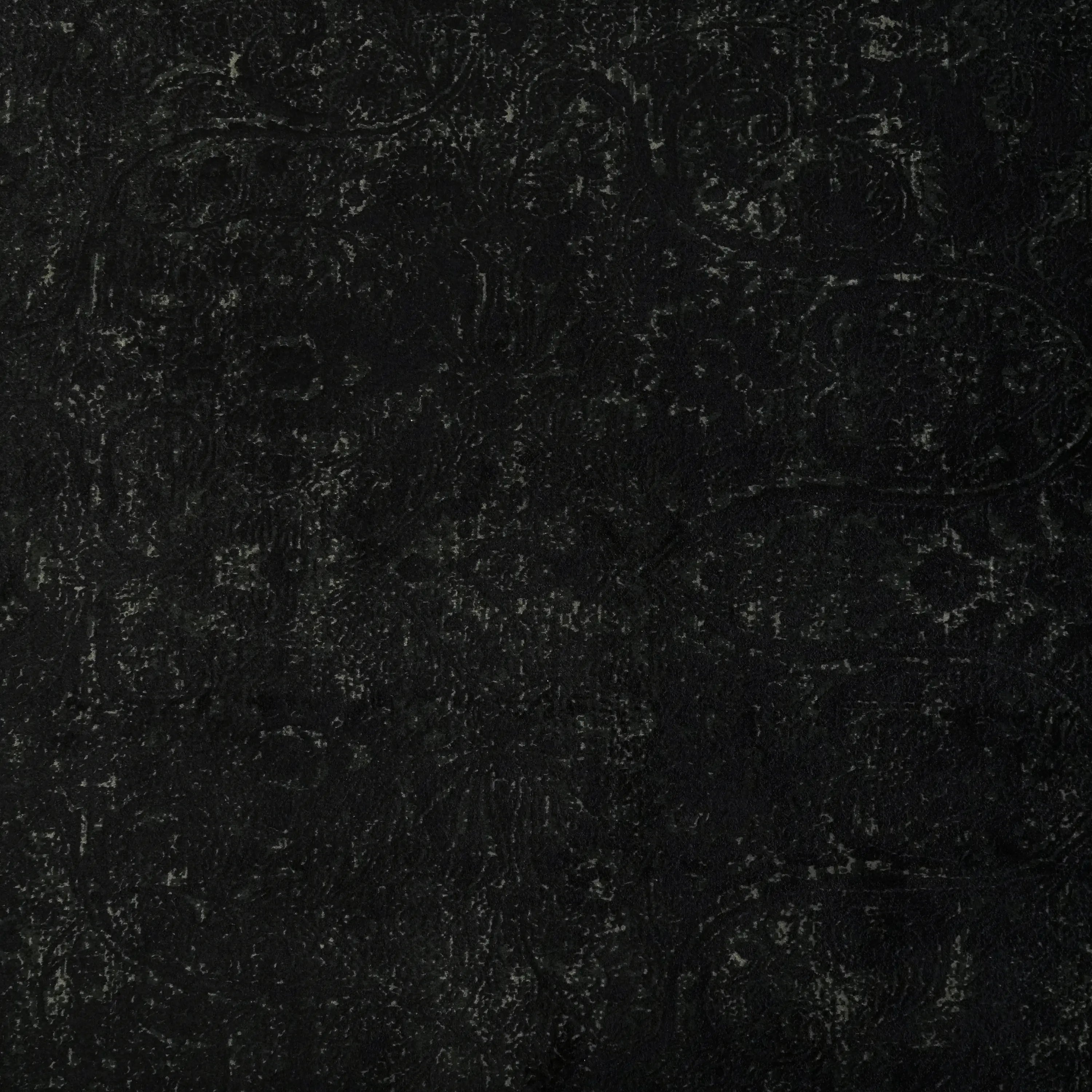 Vintage Desenli Siyah Viskon Halı