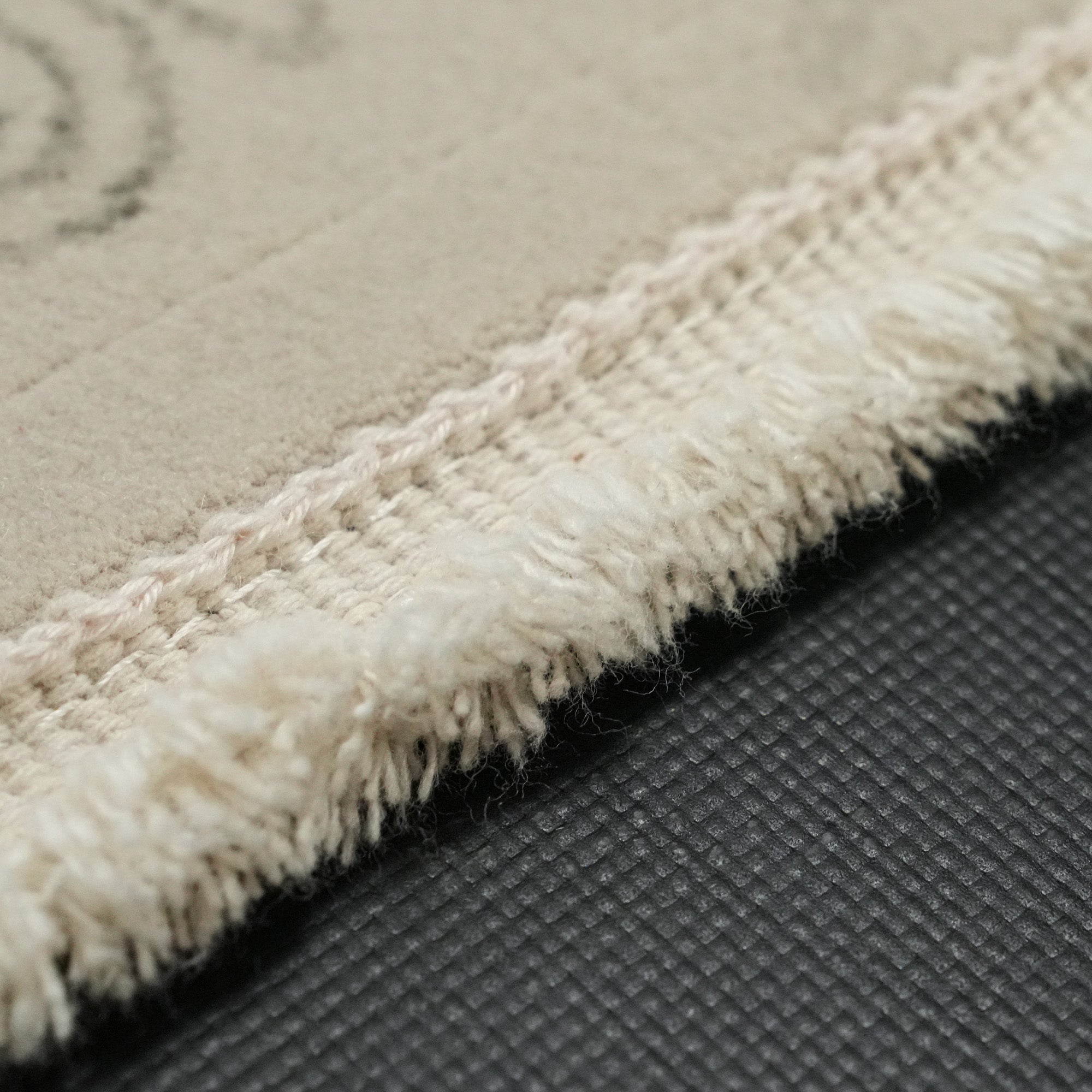 Vintage Patterned Viscose Gray Carpet