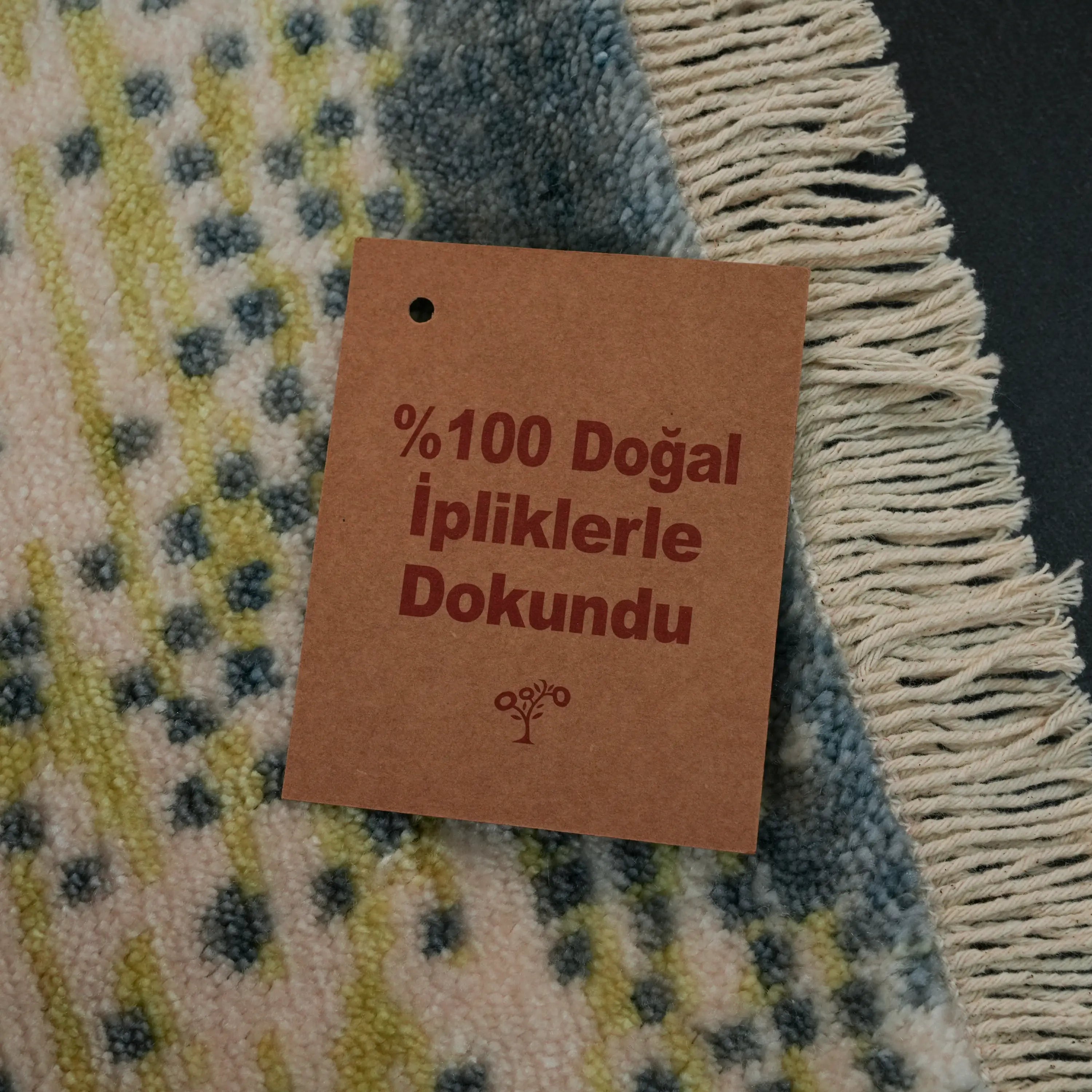 Yeşil Tencel Tezgah Dokuma Baş Başa Seccade