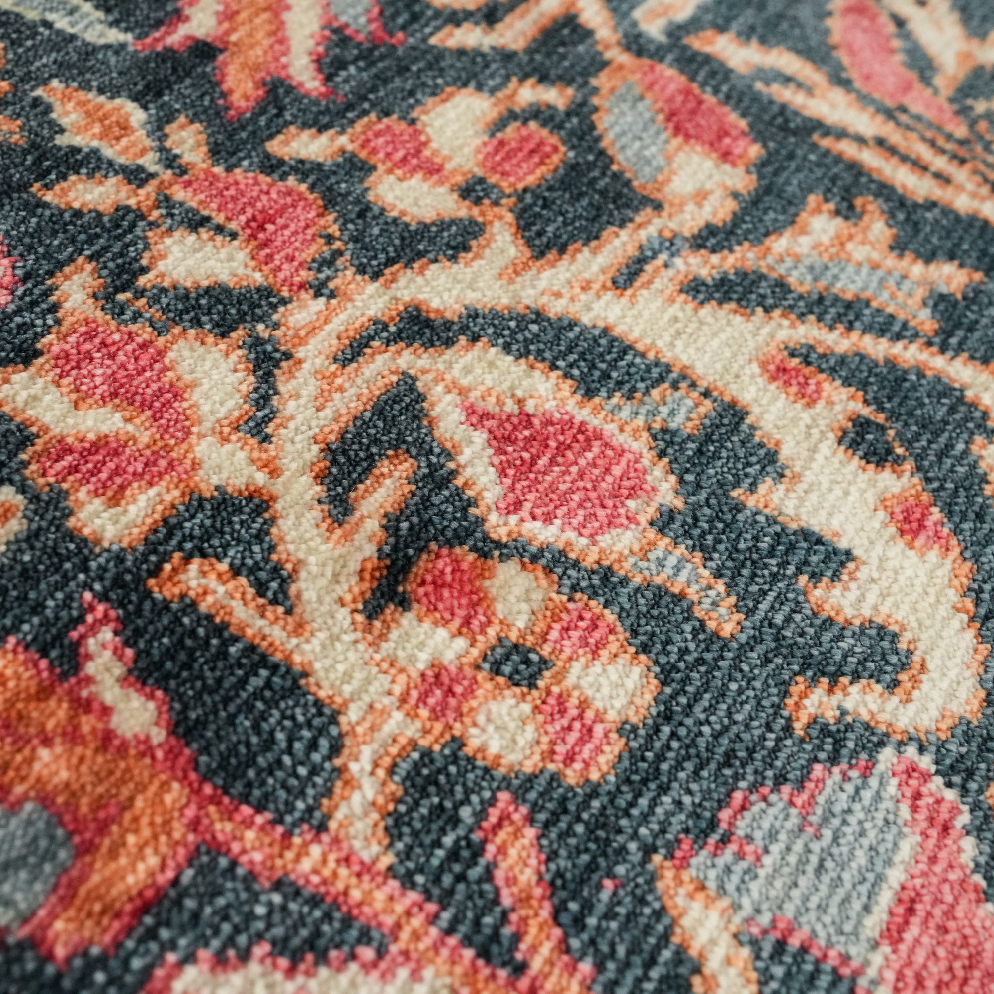 Zade Series Flower Patterned Colorful Loom-Woven Rug