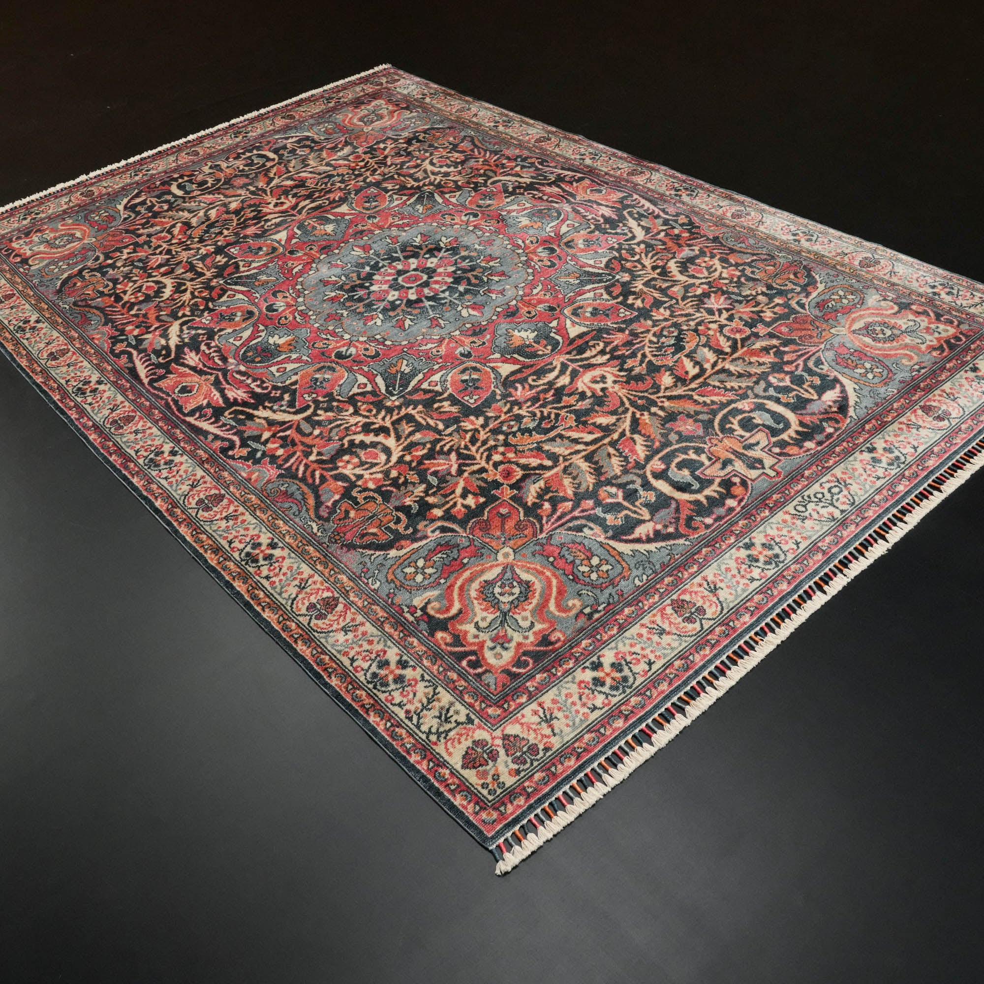 Zade Series Flower Patterned Colorful Loom-Woven Rug