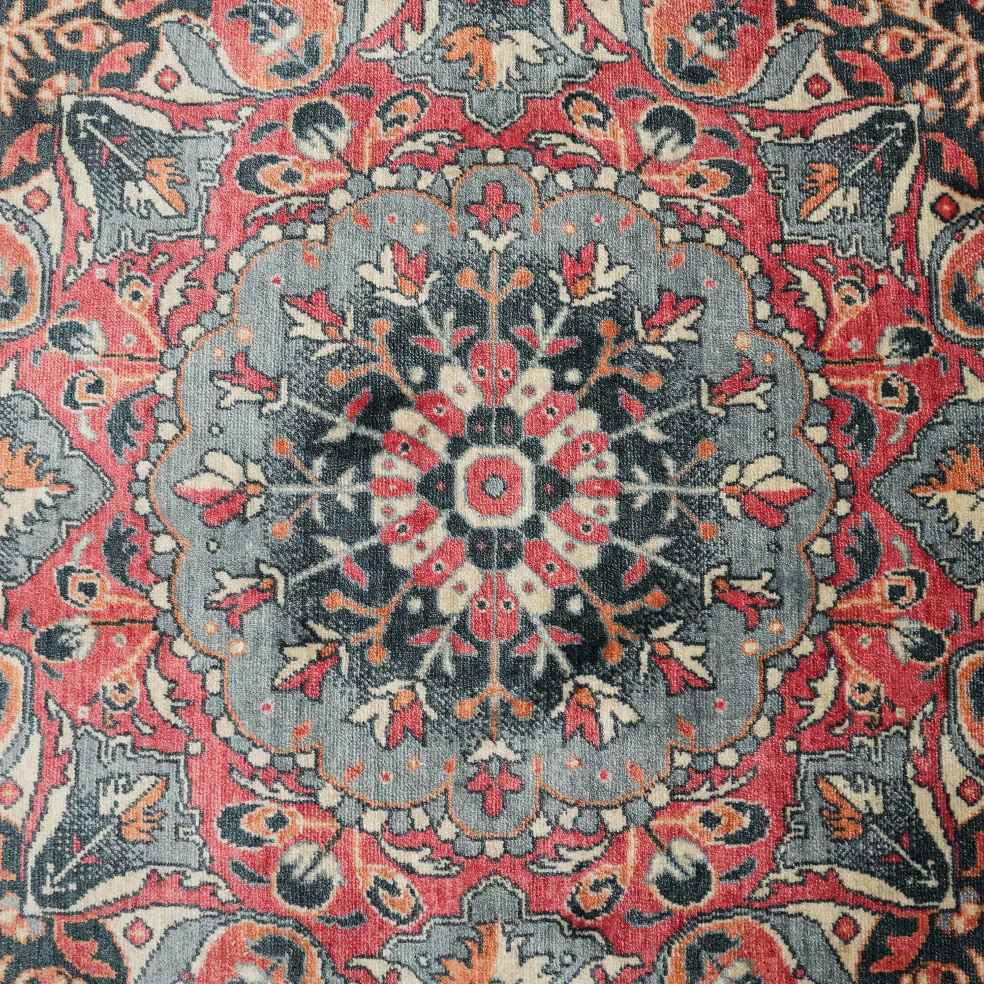 Zade Series Flower Patterned Colorful Loom-Woven Rug