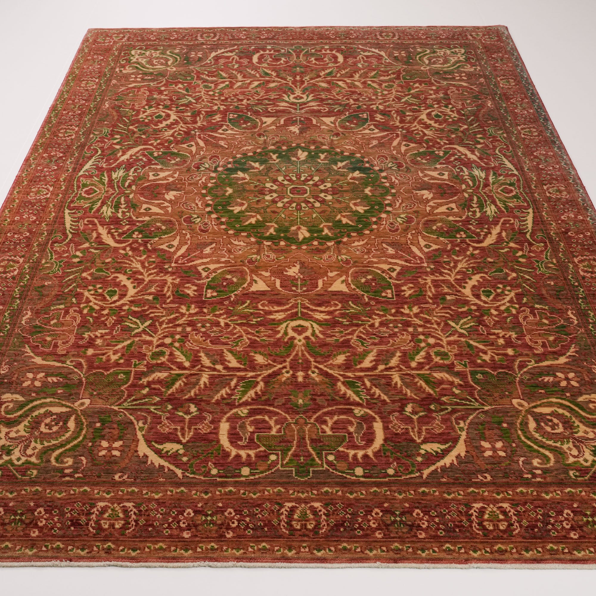 Zade Serisi Çiçek Desenli Rengarenk Yün Tezgah Dokuma Halı