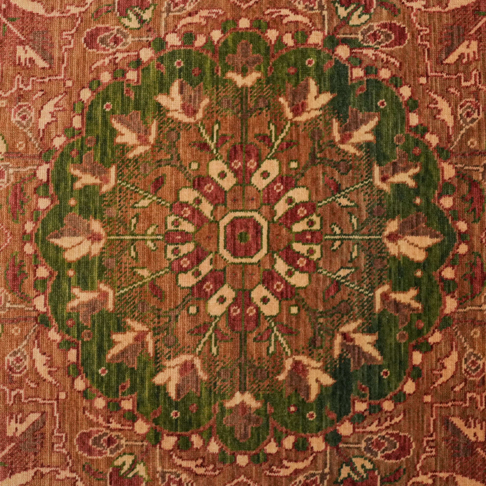 Zade Serisi Çiçek Desenli Rengarenk Yün Tezgah Dokuma Halı