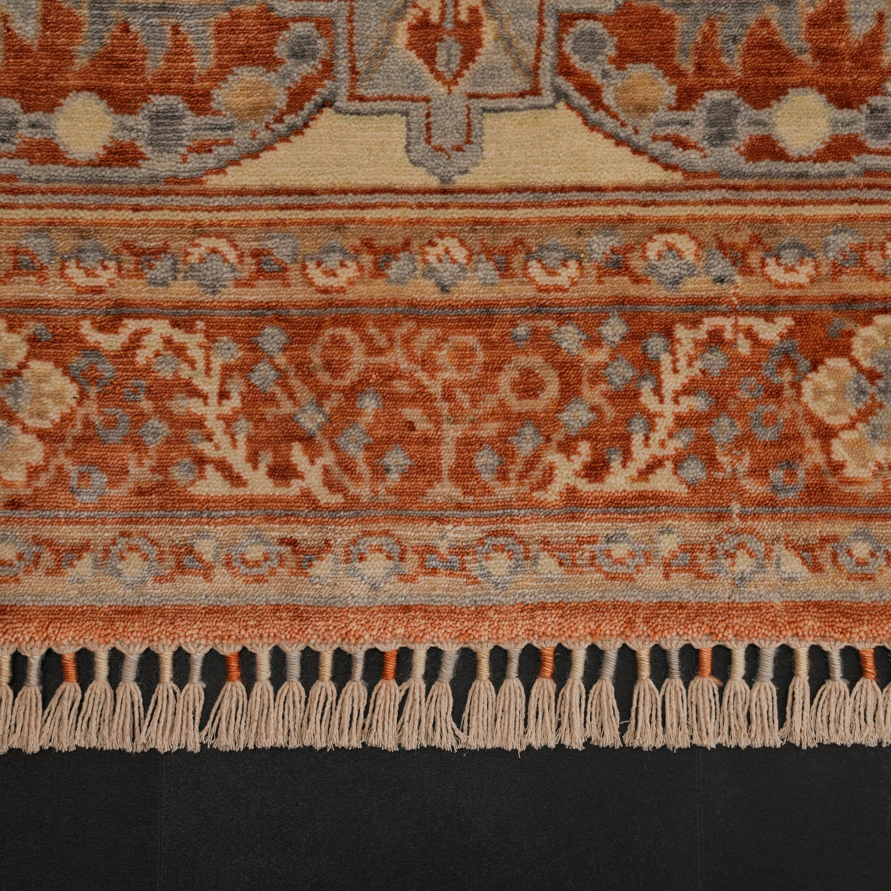 Zade Series Floral Patterned Terra Loom-Woven Natural Rug