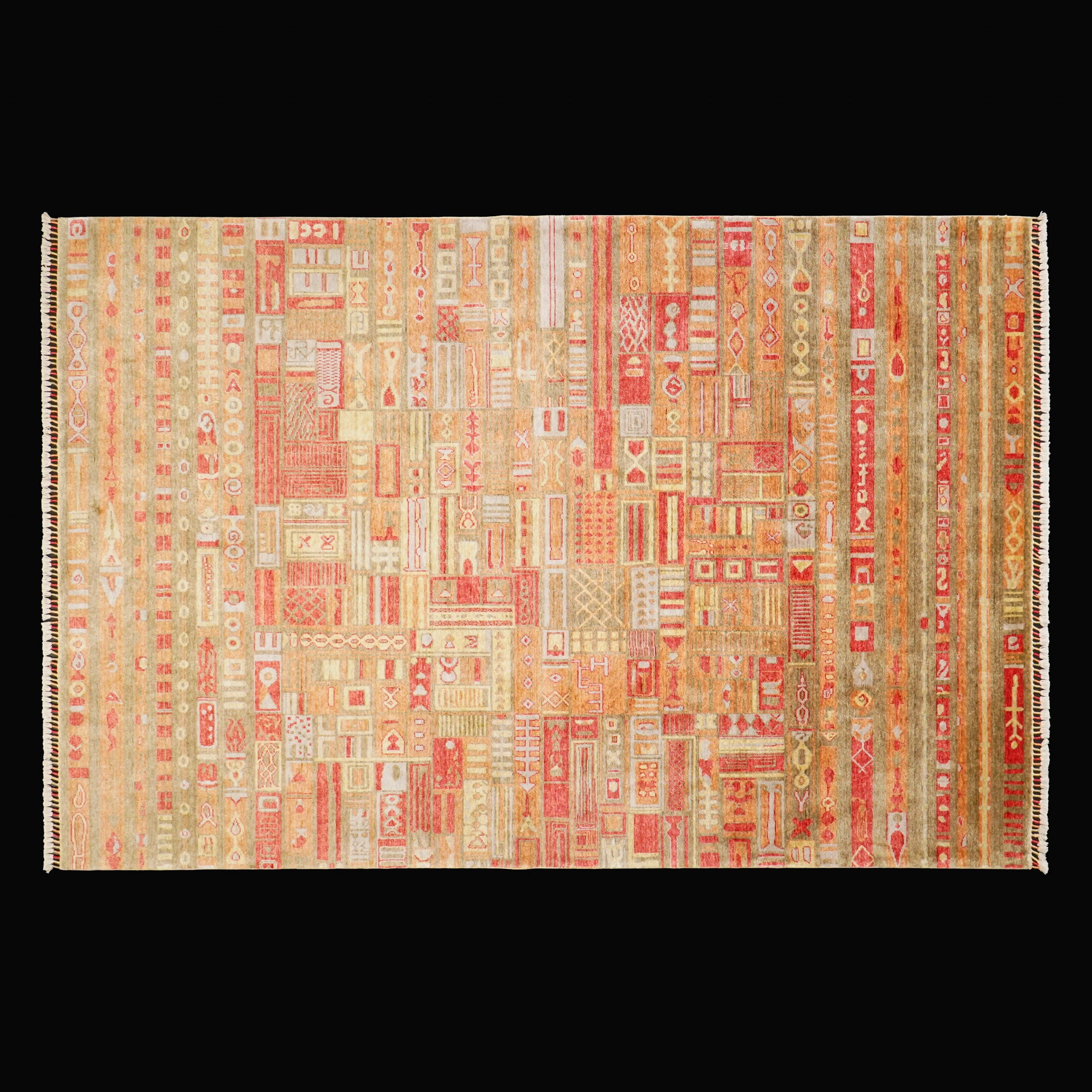 Zade Series Geometric Patterned Colorful Loom-Woven Rug