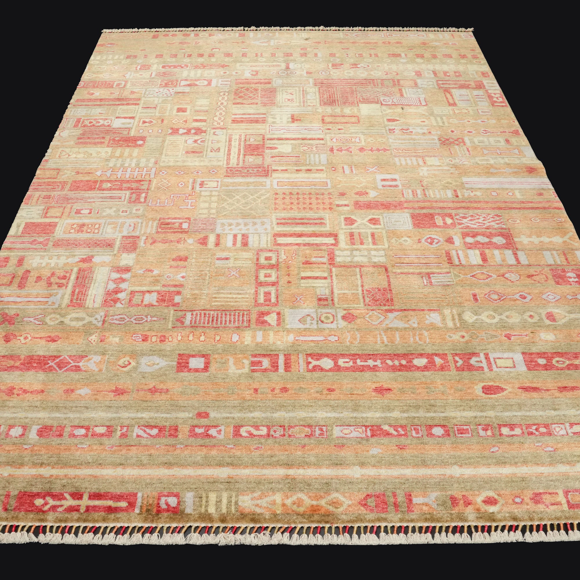 Zade Series Geometric Patterned Colorful Loom-Woven Rug