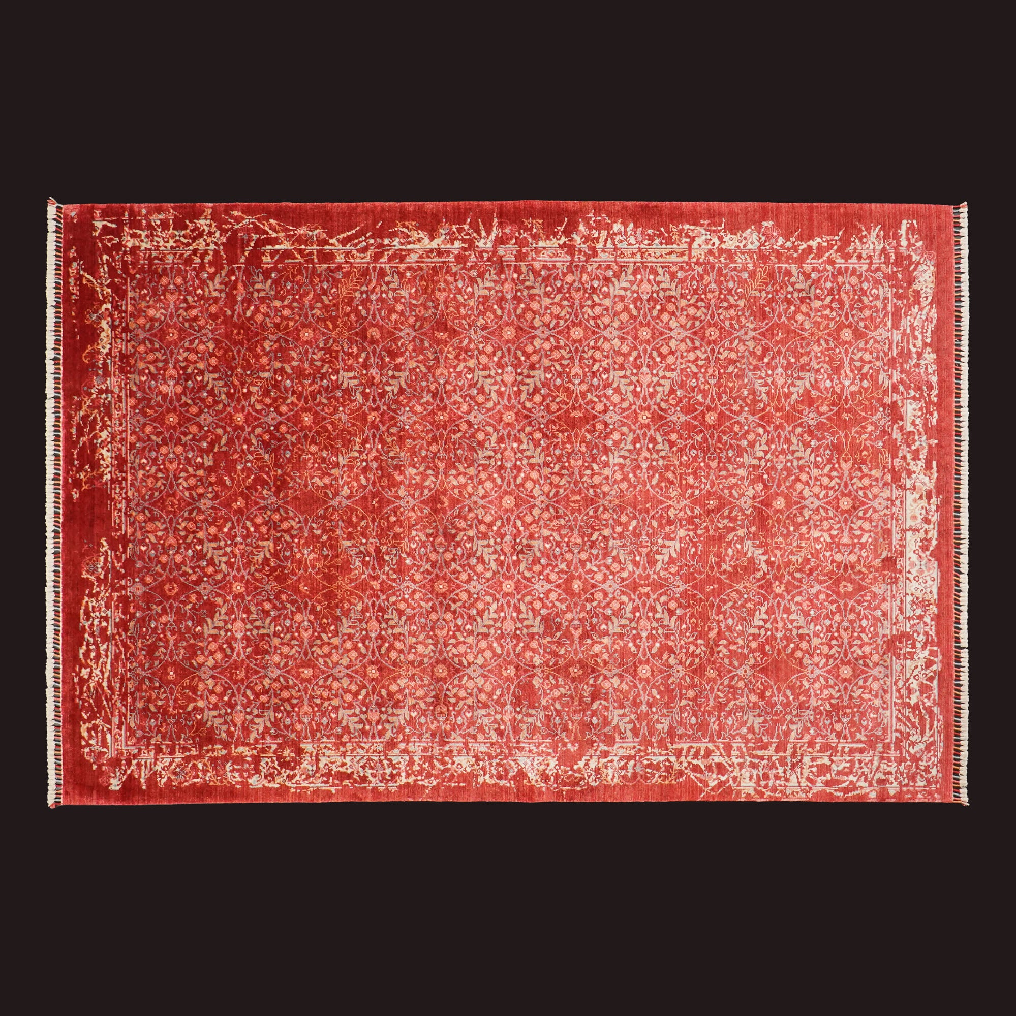 Zade Series Red Flower Patterned Special Countertop Carpet