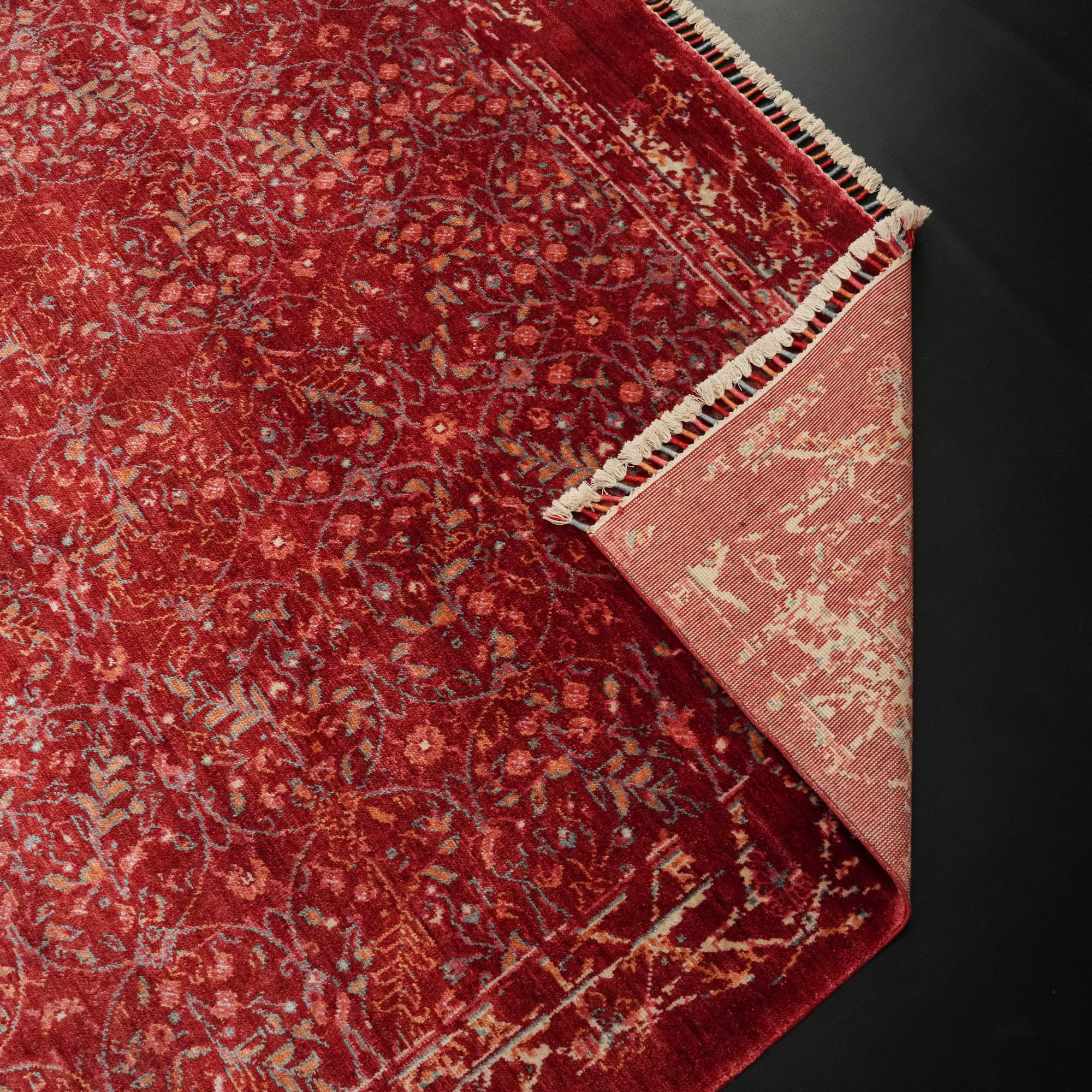 Zade Series Red Flower Patterned Special Countertop Carpet
