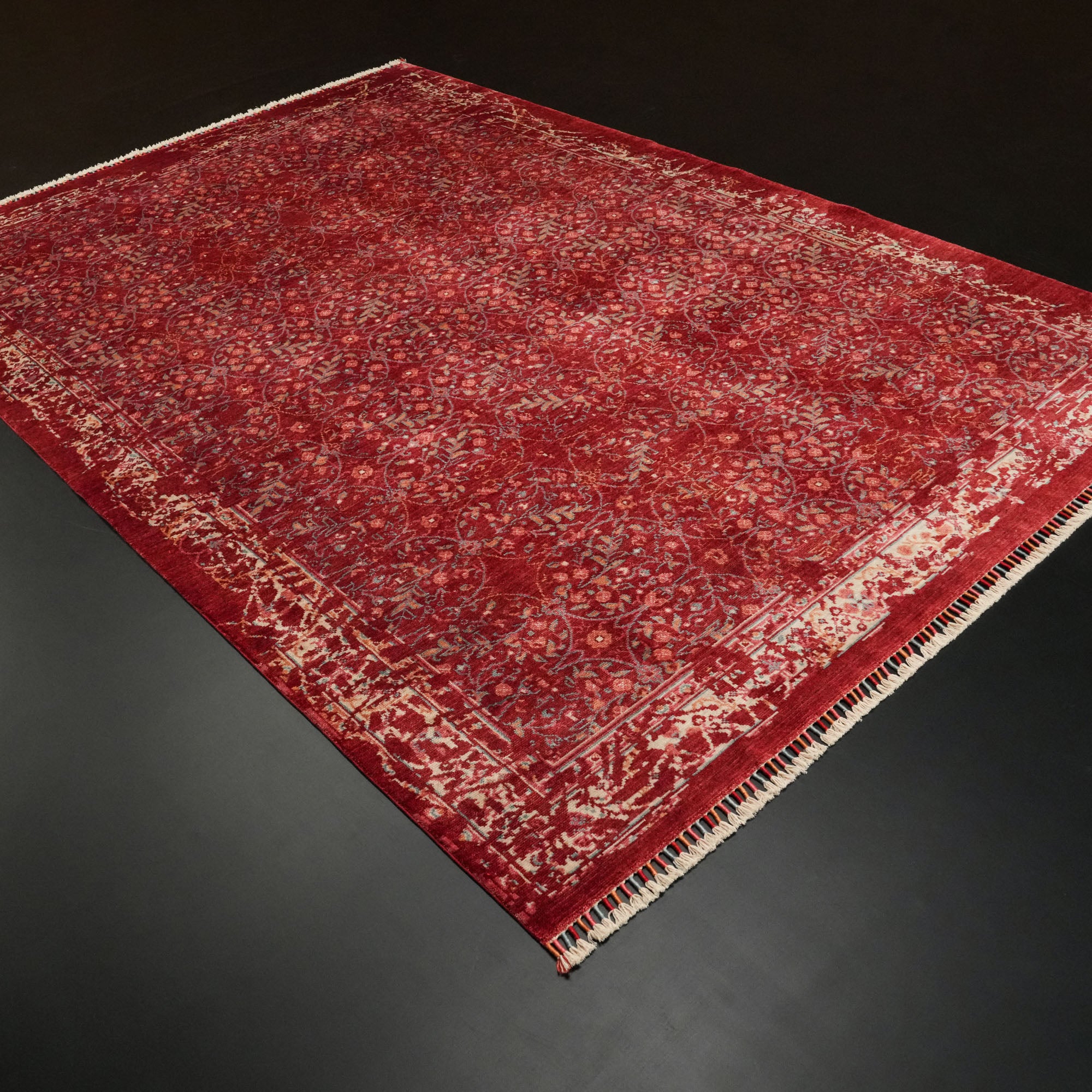 Zade Series Red Flower Patterned Special Countertop Carpet