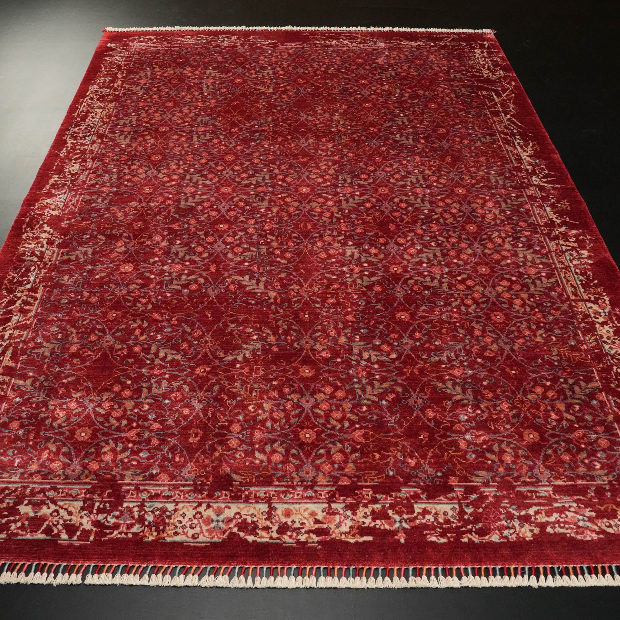 Zade Series Red Flower Patterned Special Countertop Carpet