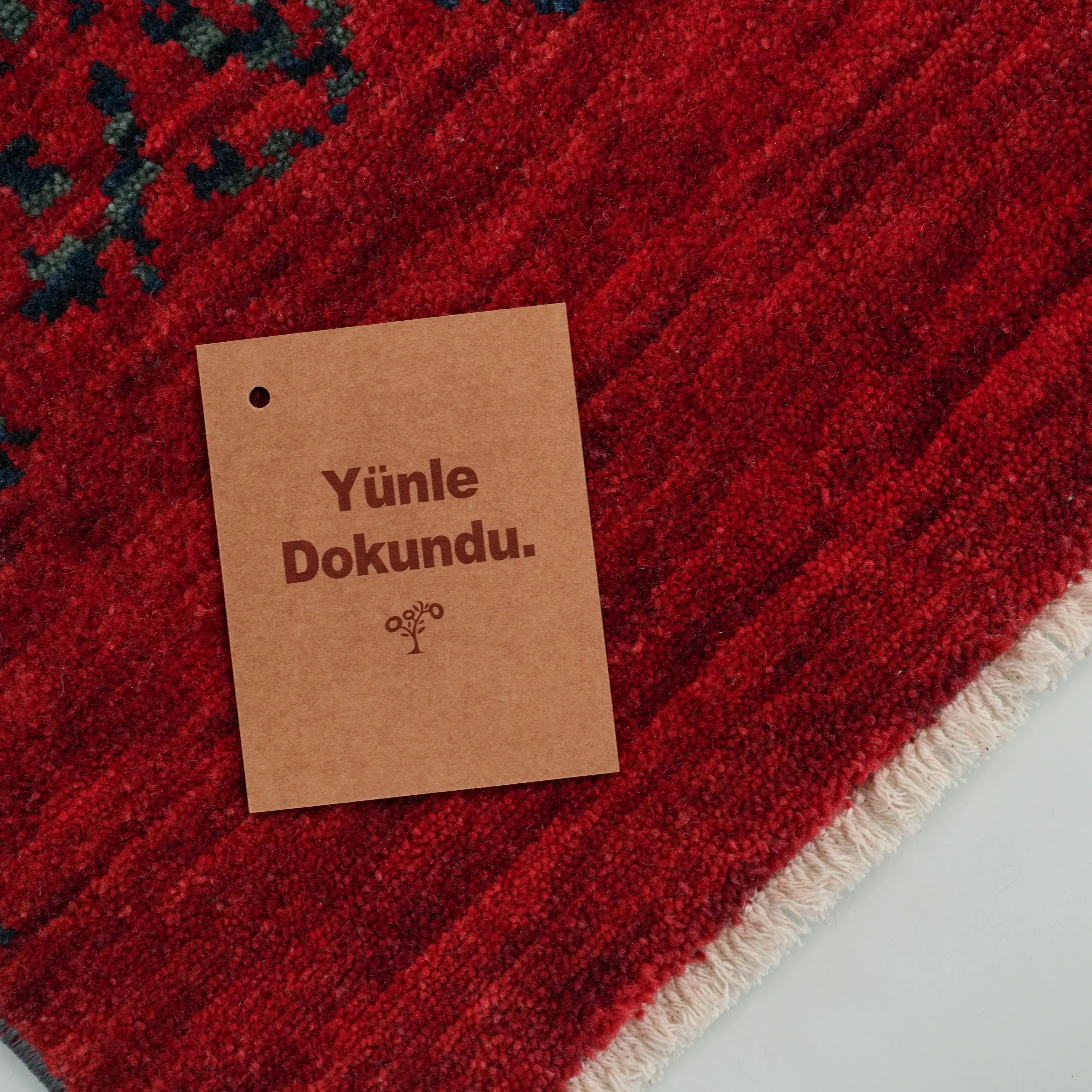 Zade Series Navy Blue Wool Loom Woven Rug Prayer Mat