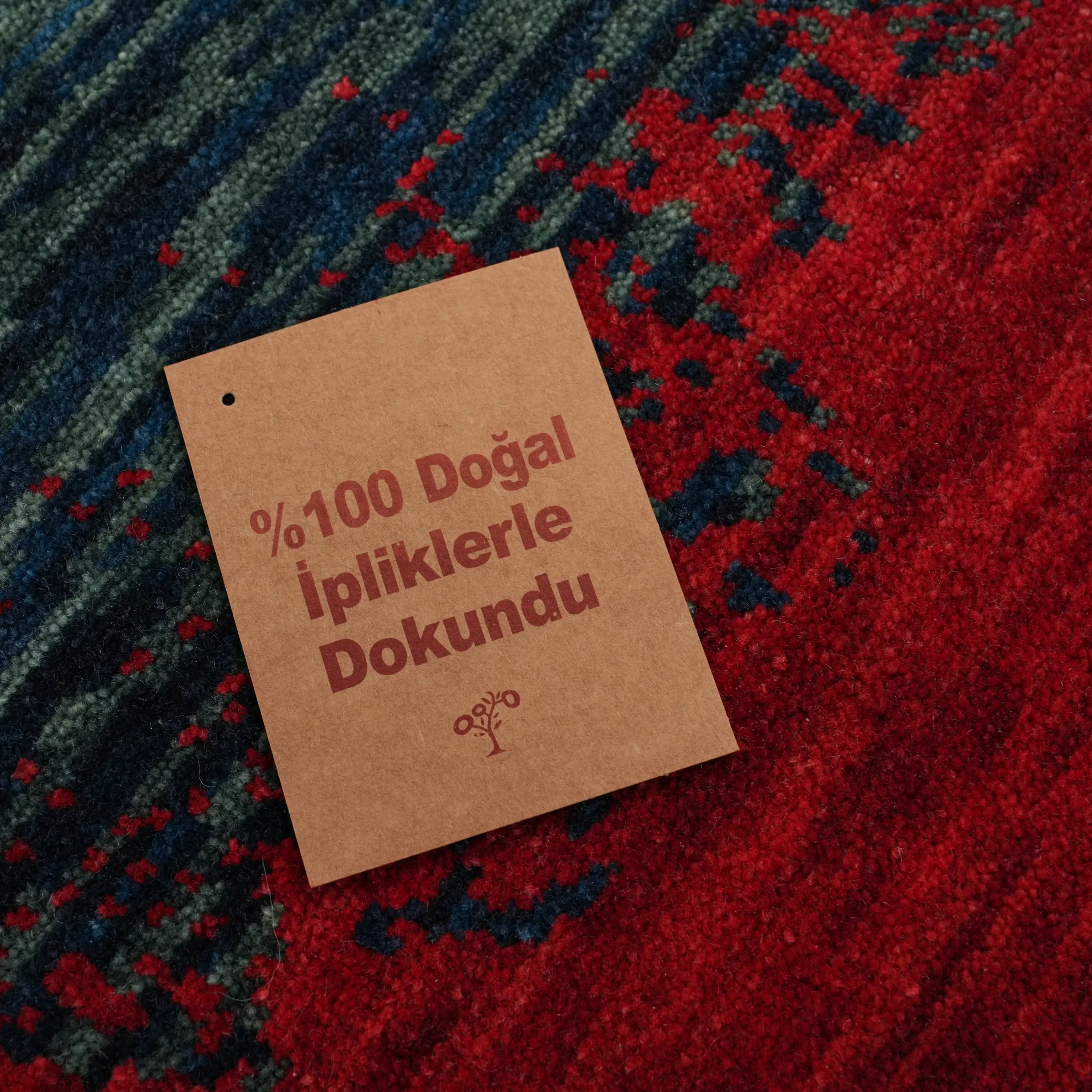 Zade Series Navy Blue Wool Loom Woven Rug Prayer Mat