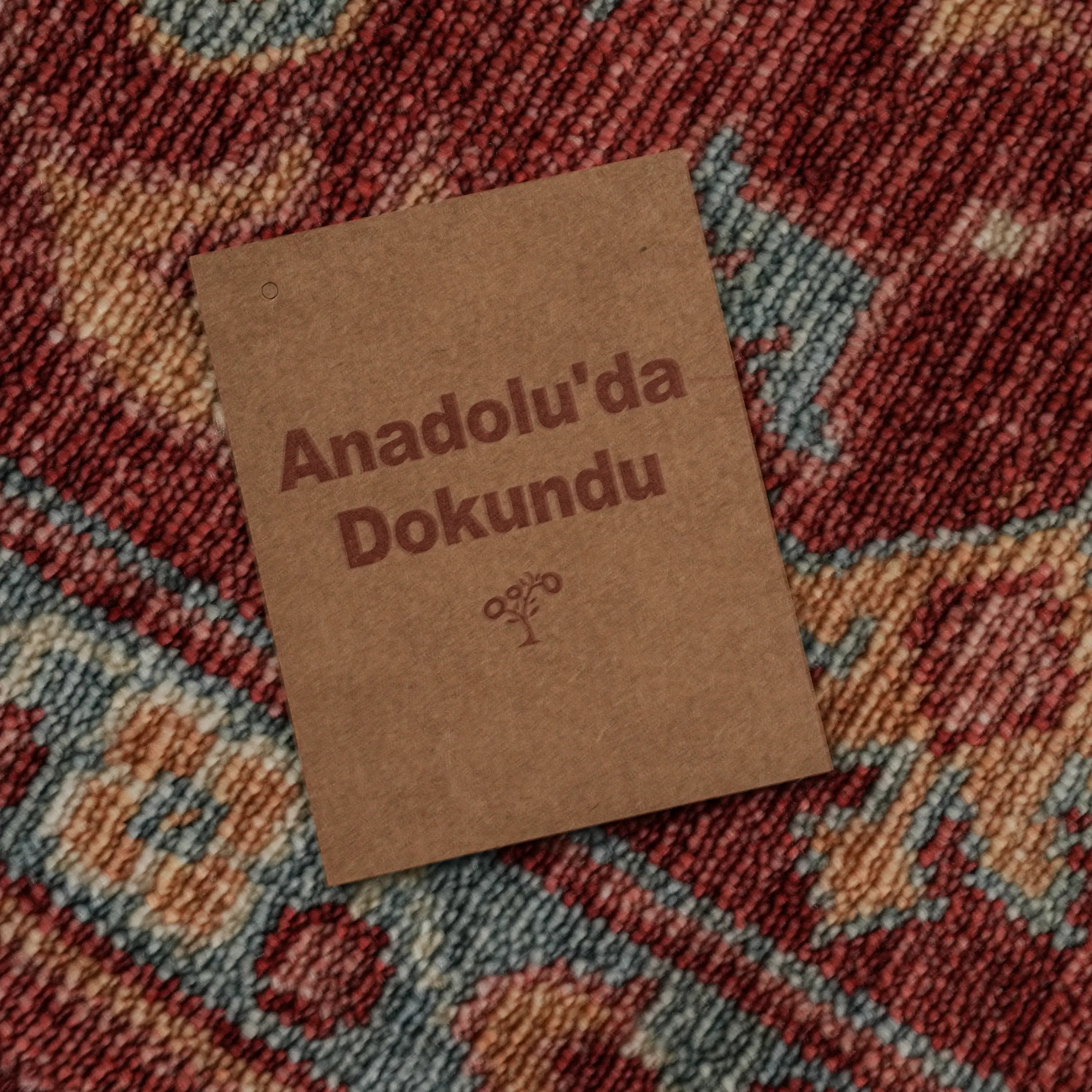 Zade Series Mamluk Pattern Blue Loom Woven Natural Rug