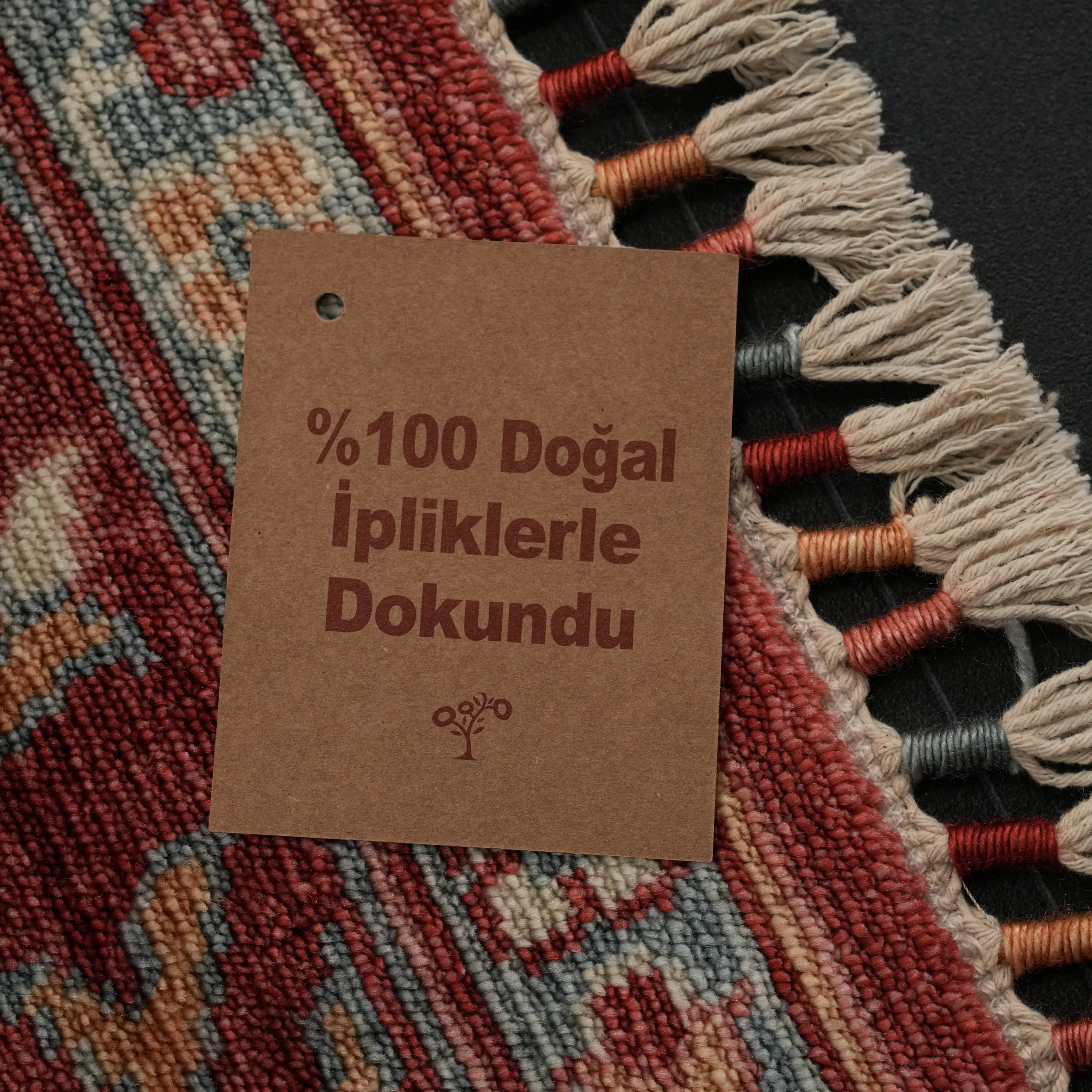 Zade Series Mamluk Pattern Blue Loom Woven Natural Rug